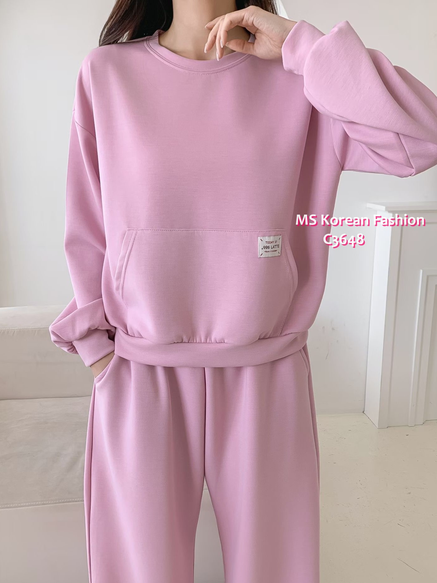 C3648 韓國🇰🇷淨色衛衣