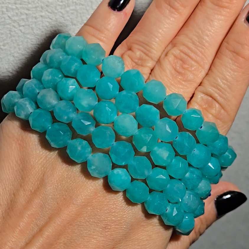Faceted amazonite bracelets - JW90