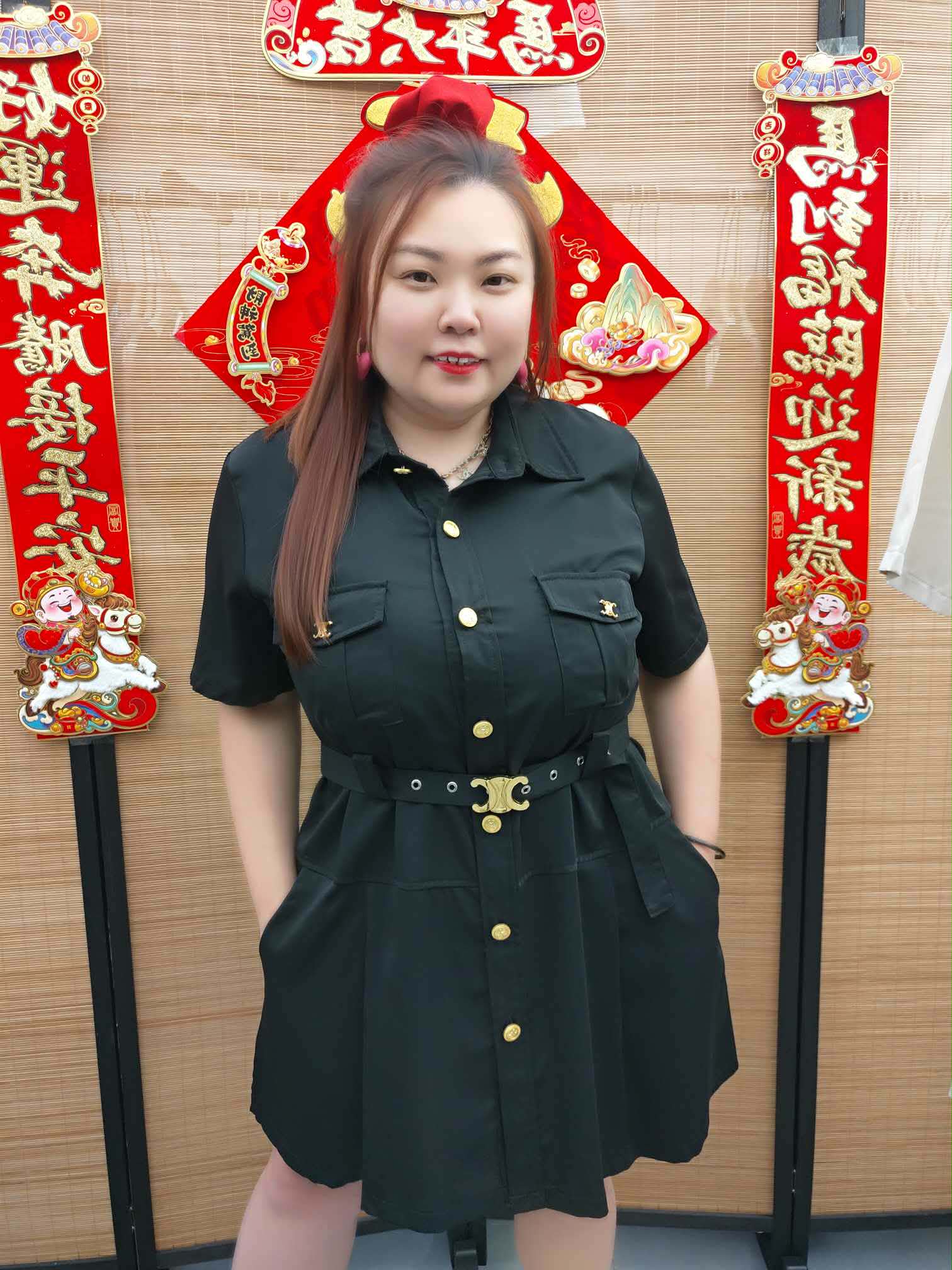 DDD03 8172(A10) 双C金扣学院风连衣裙