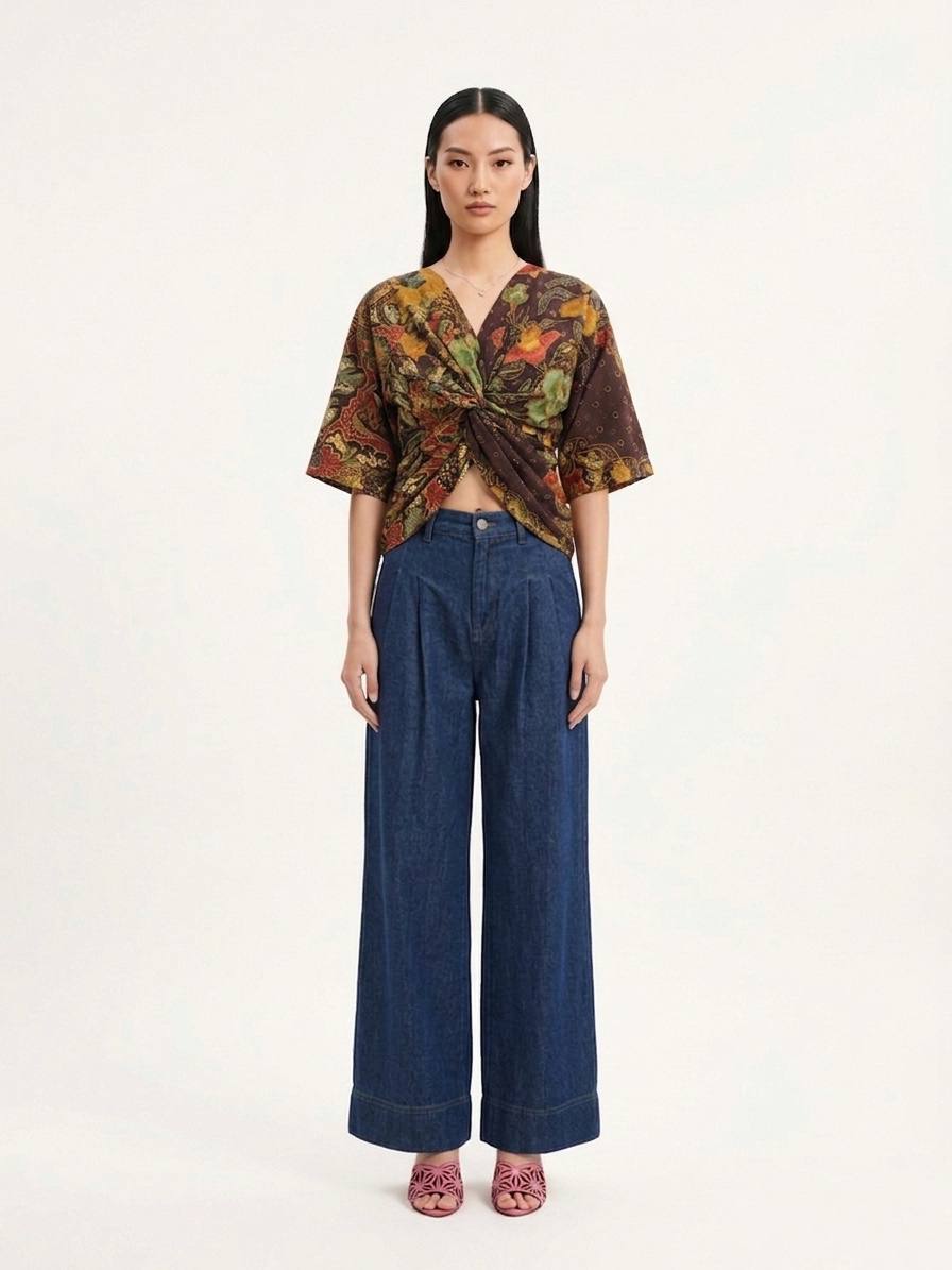 T8816 - Knotted Batik Top