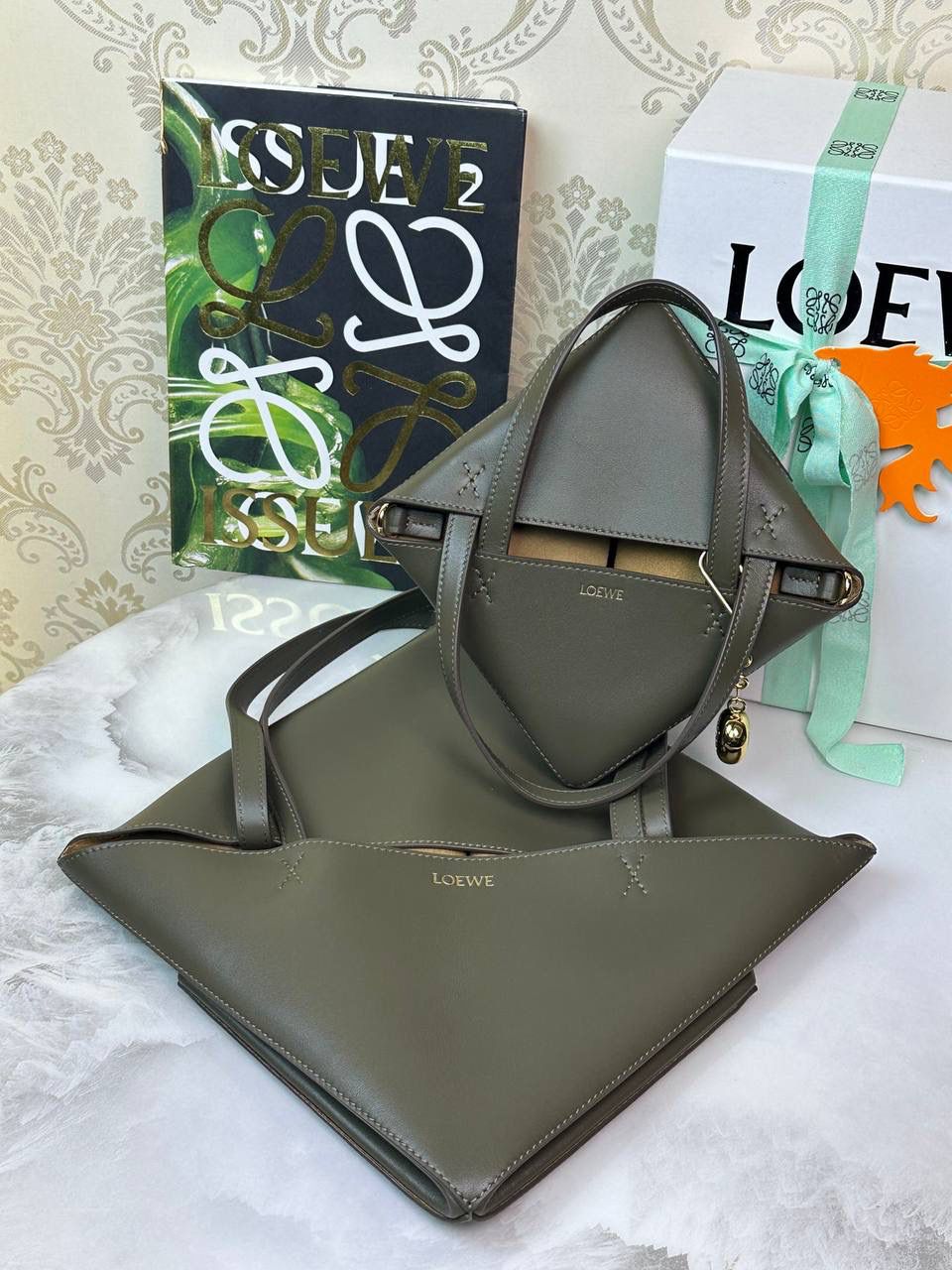 Loewe罗意威 Origami 立体拼接手提包 菜篮子包