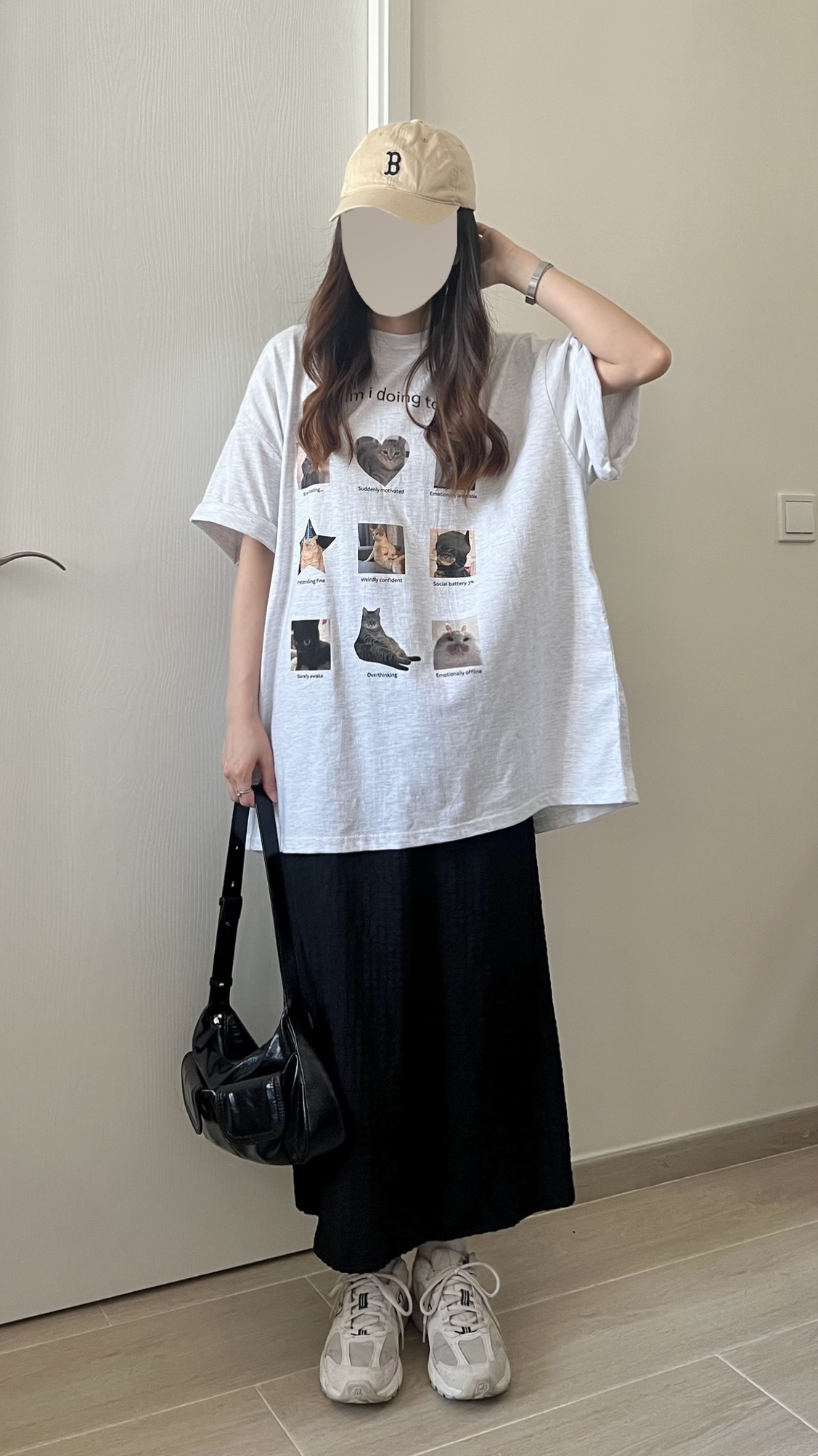 九宮格喵喵oversize tee