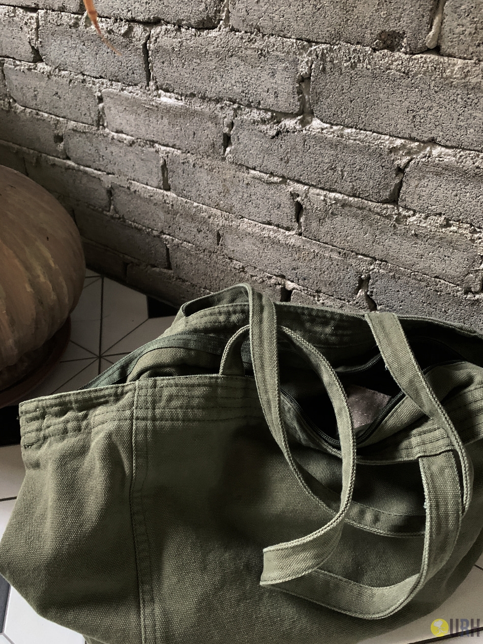 【100%保證韓國直送】Apos Daily 復古高密度重磅帆布拉鍊 Tote Bag 👜 [3 color] RL115040