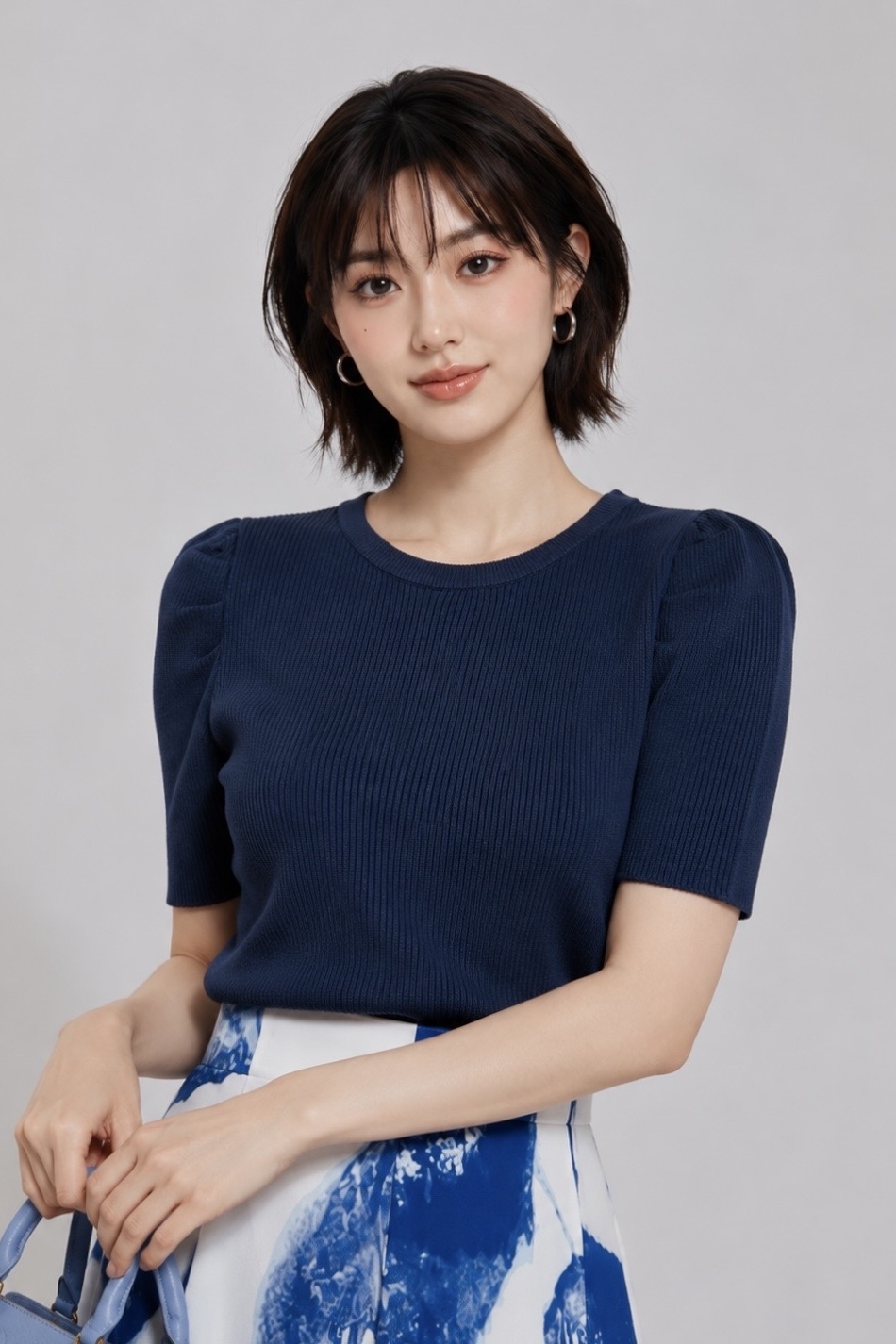 30891 Aurelia Puff Sleeve Knit Top