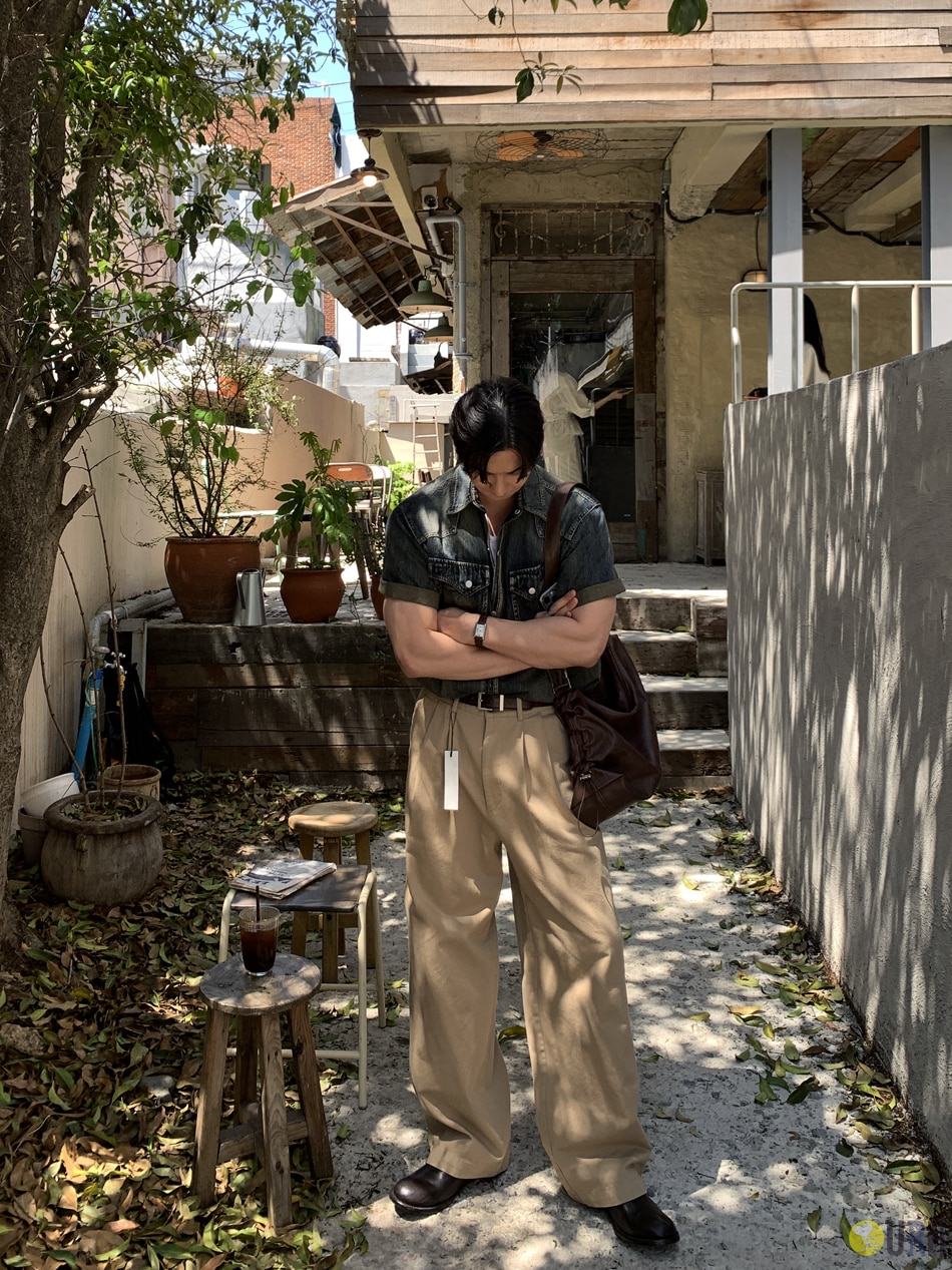 【100%保證韓國直送】韓系經典 挺括雙褶寬版棉質長褲 👖 [3 color] RL114943