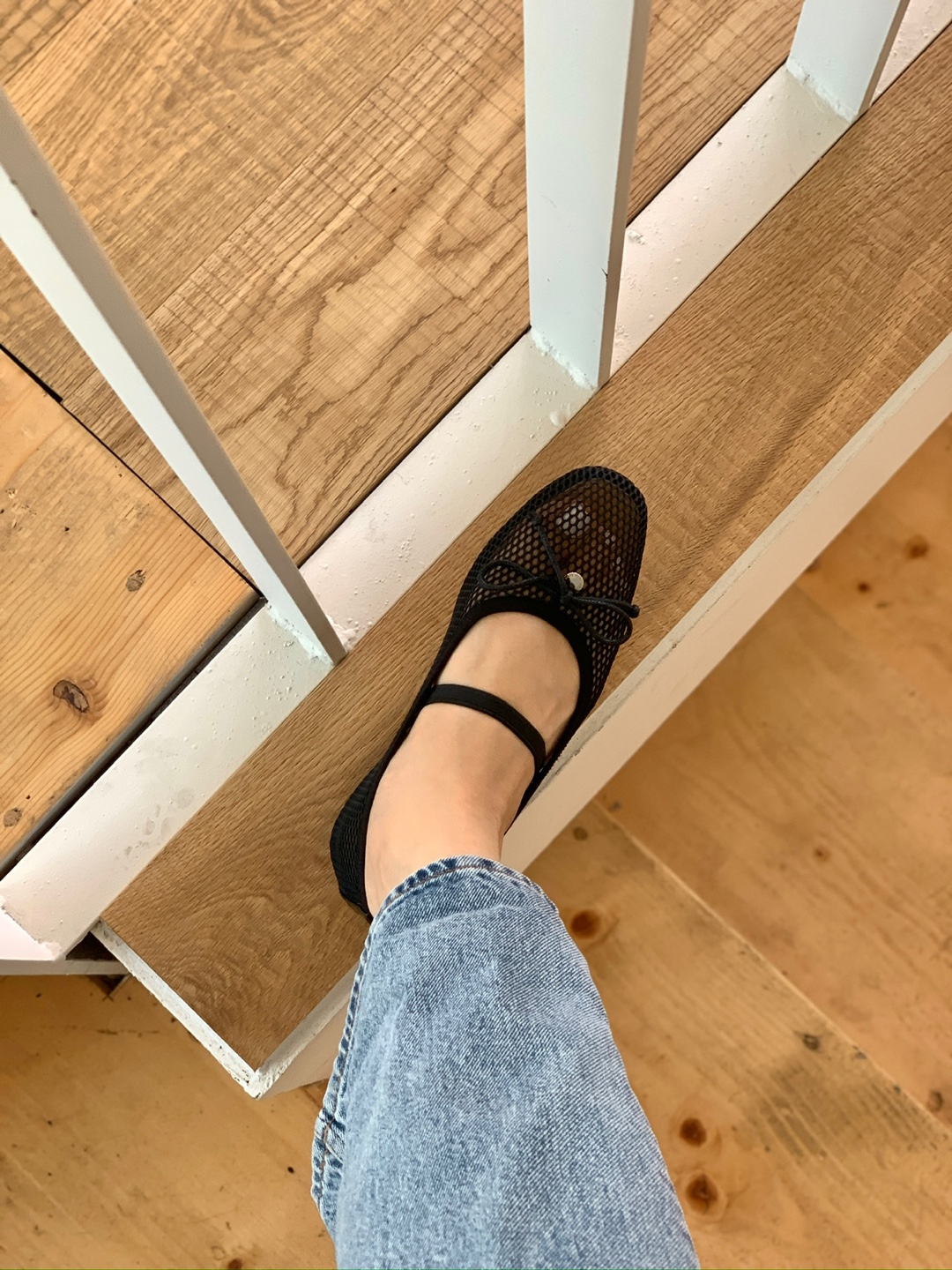 Ribbon Netted Ballet Flats (3 colors)