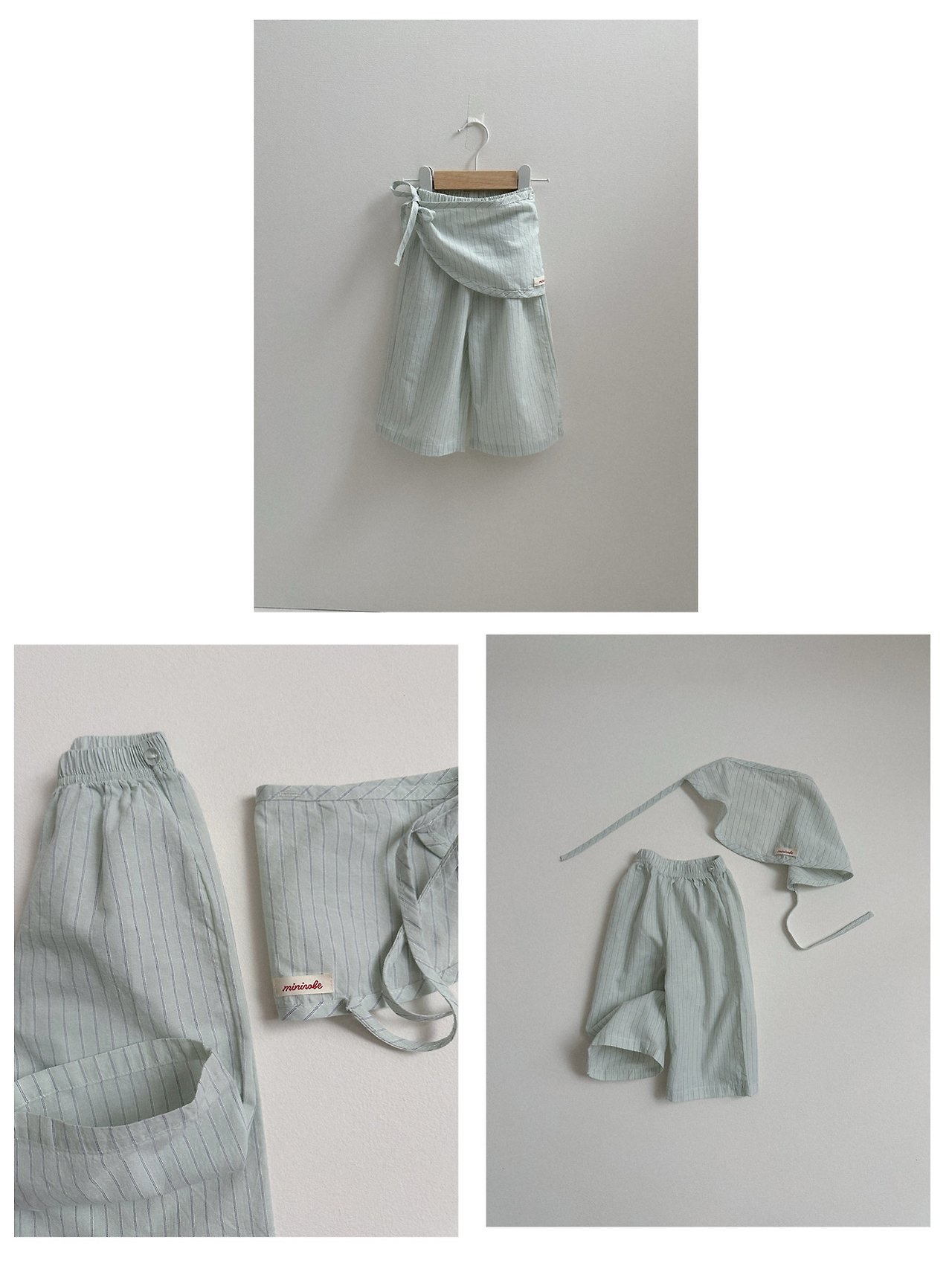 Minirobe | stripe pants (Mint/Blue)
