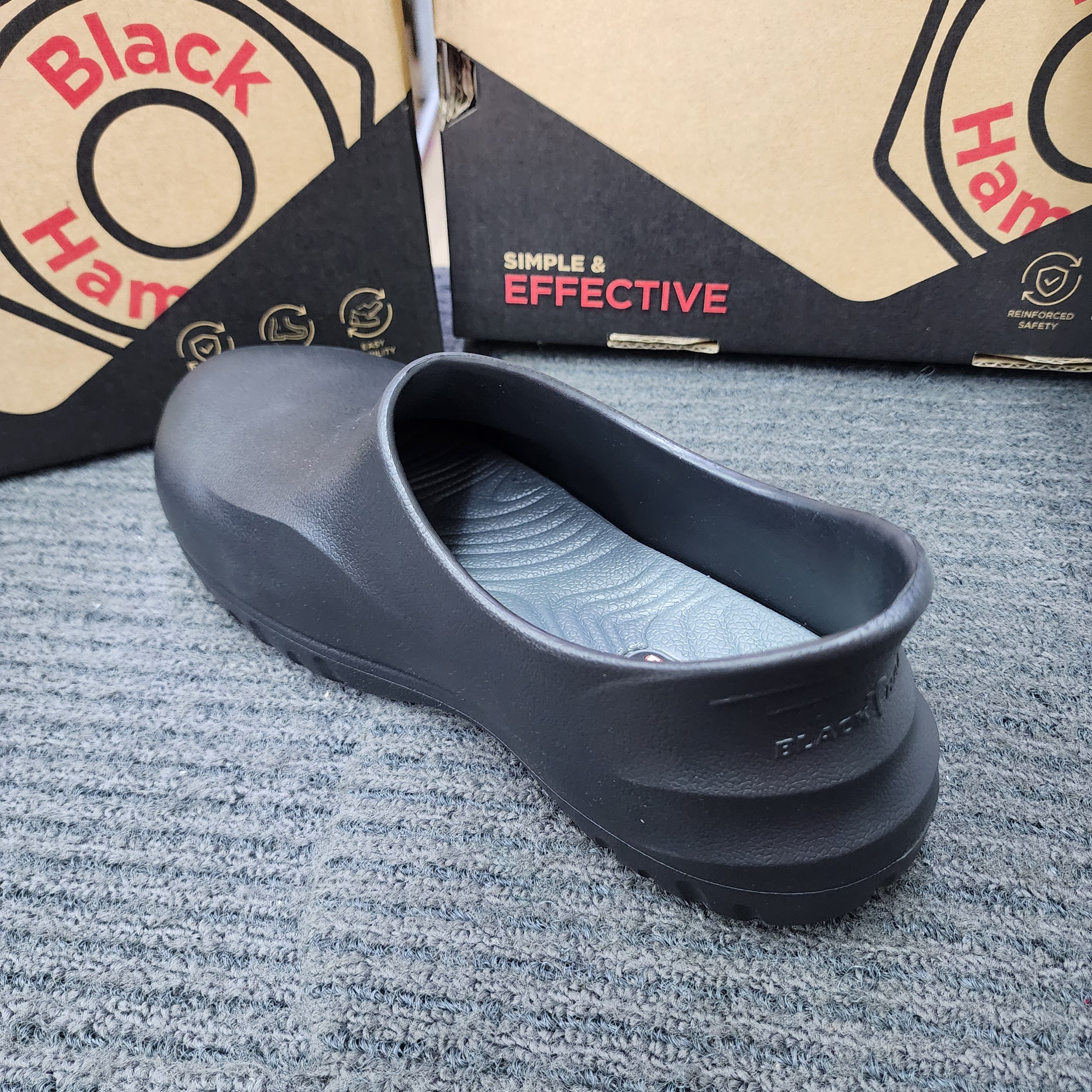 Black Hammer Black Safety Clogs BHC S077 OR S077T BESI  For Kitchen Lab 077 Kitchen Dapur Waterpoof Laboratorium Flat Shoes Kasut Keselamatan