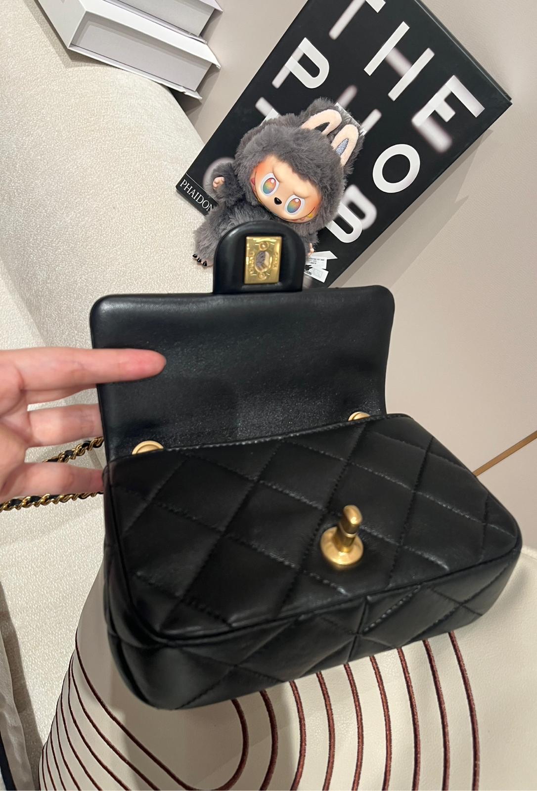 未使用品Chanel Mini Flap with Adjustable Pearls Chain 24S 雙球珍珠調節球 AS4868, 100%Authentic,Unused ✅晶片✅Dust bag✅Box