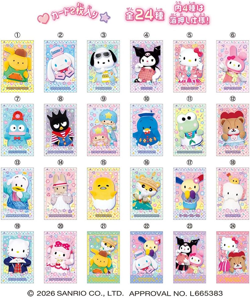 (行版) Bandai SANRIO 三麗鷗 角色肖像造型系列卡 Ver.4 (1包2張卡 / 原盒10包) 