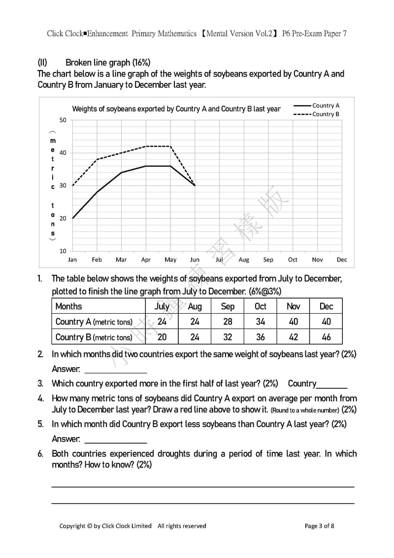 模擬試卷 (六年級)