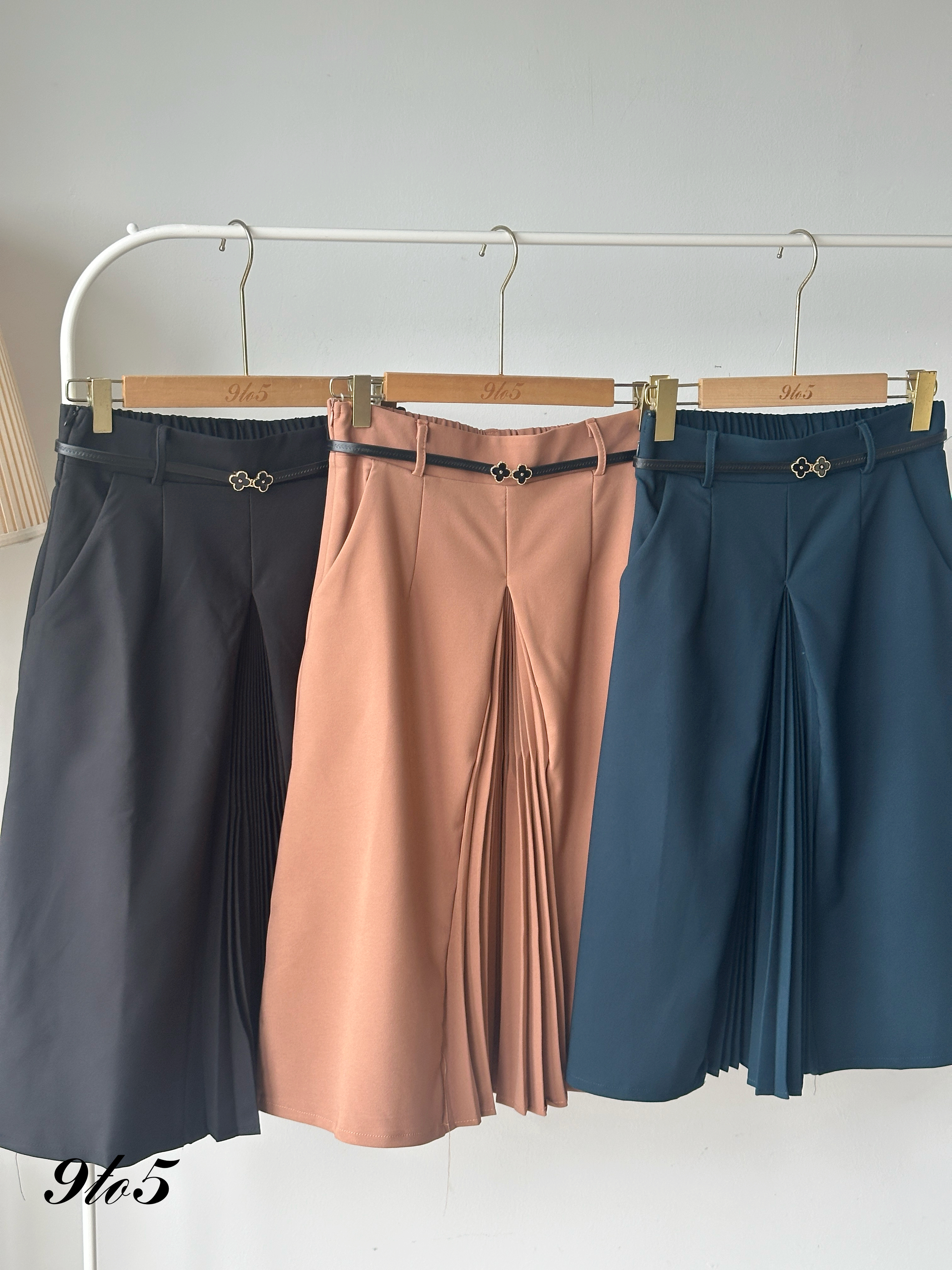 S1851 A Line Mid Skirt - 3 Colors 