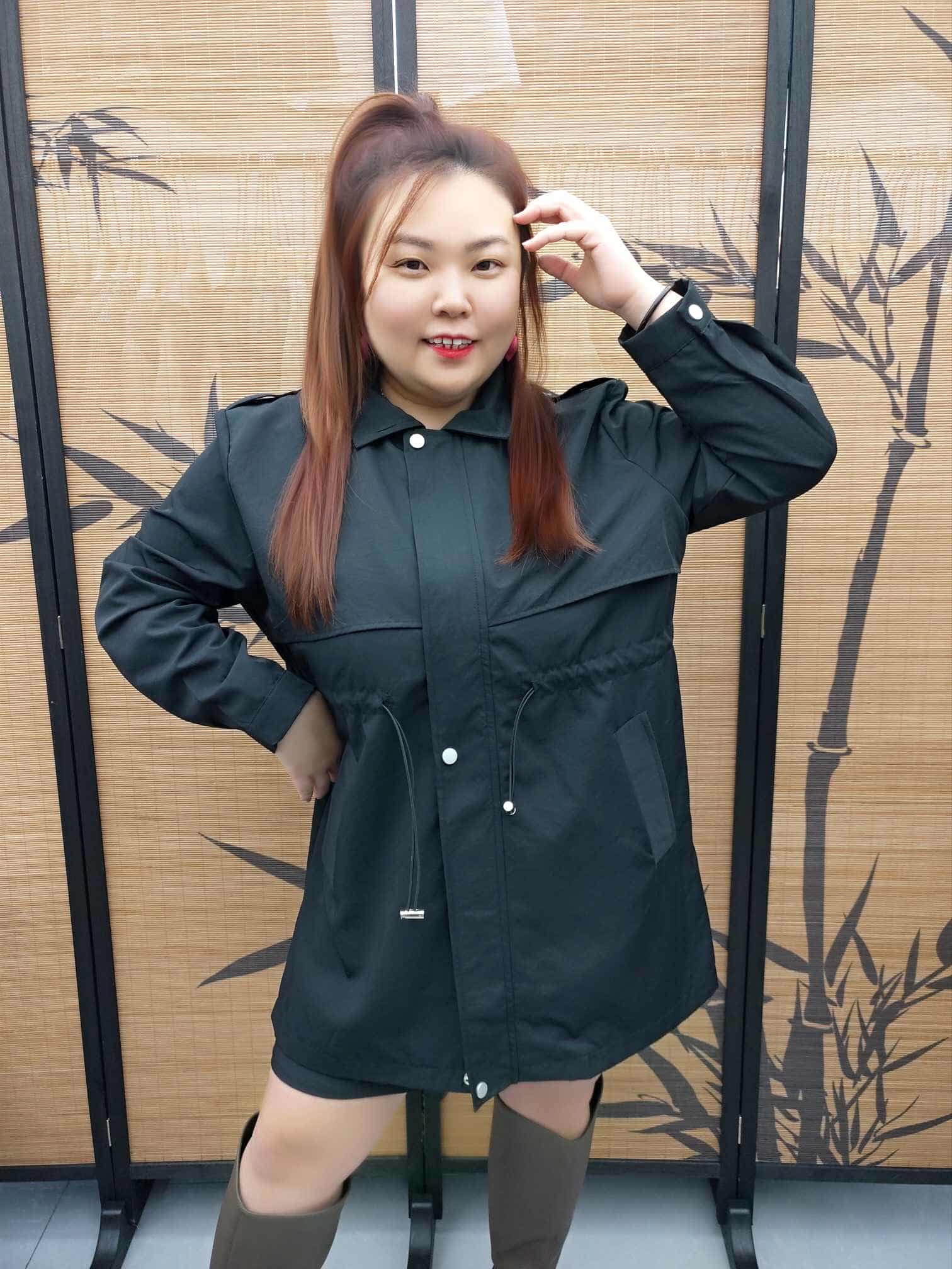 DDF06 8397(B12) 抽绳收腰风衣外套