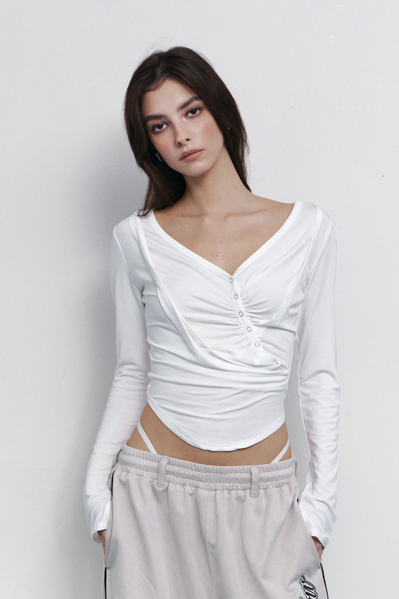 pleaseNOFOLLOW - Deba Long Sleeve Top (White)