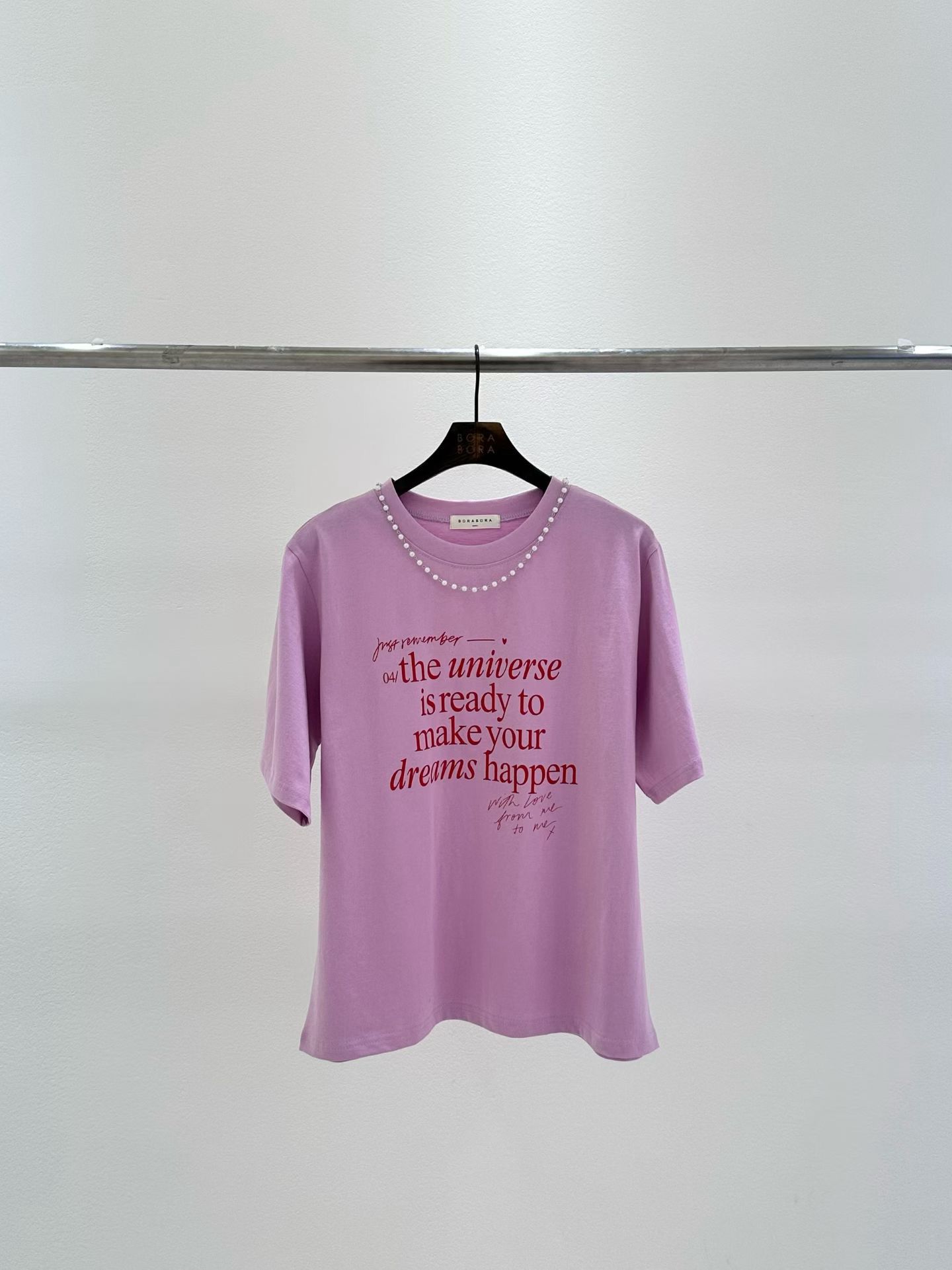 春裝英文字Tee(頸鏈可拆)