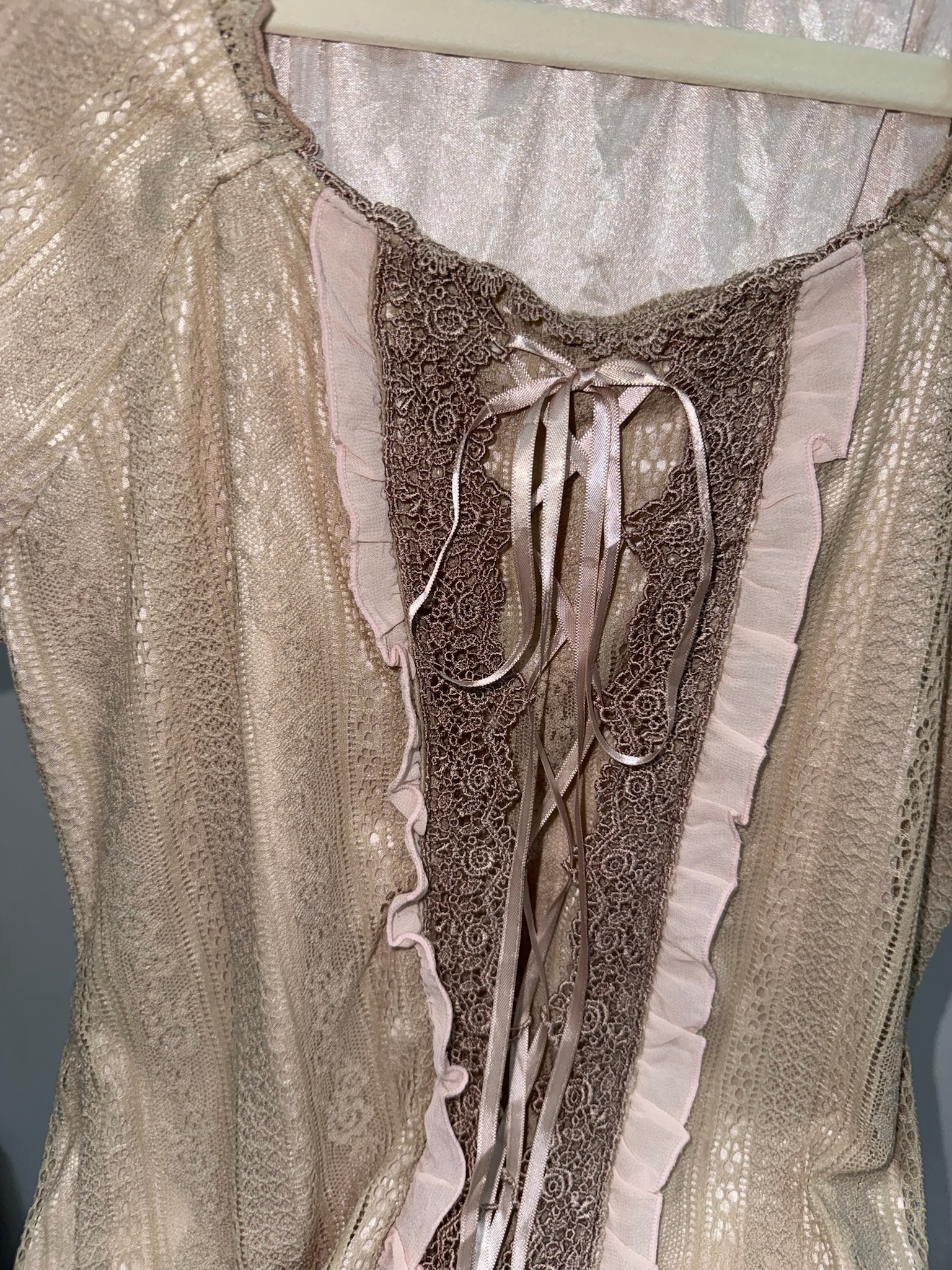 Axes Femme Fairycore Apricot Lace-Up Corset Blouse