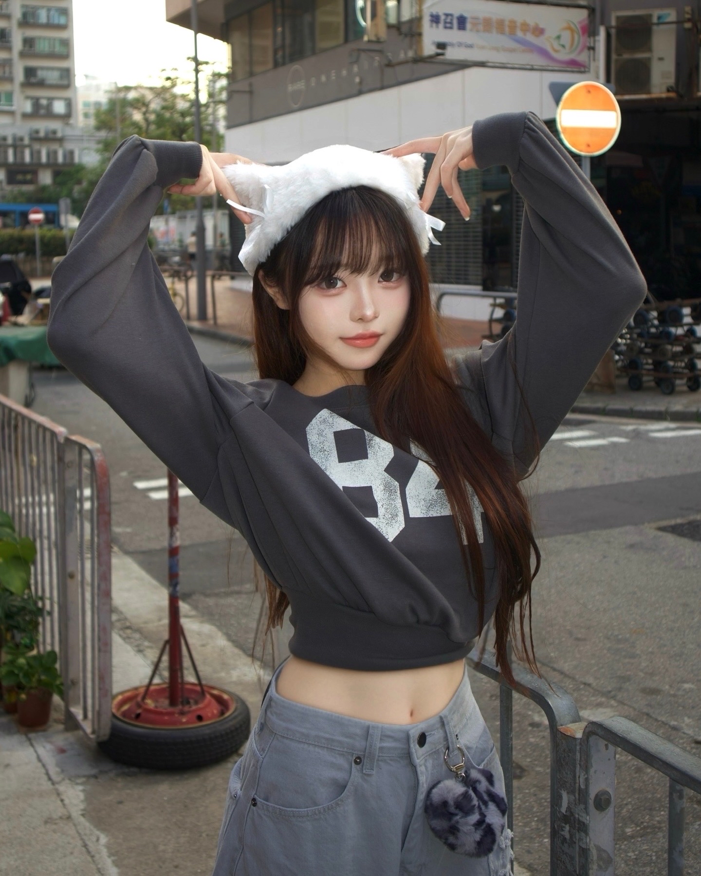 nyunyu蝴蝶結貓貓耳朵毛冷帽