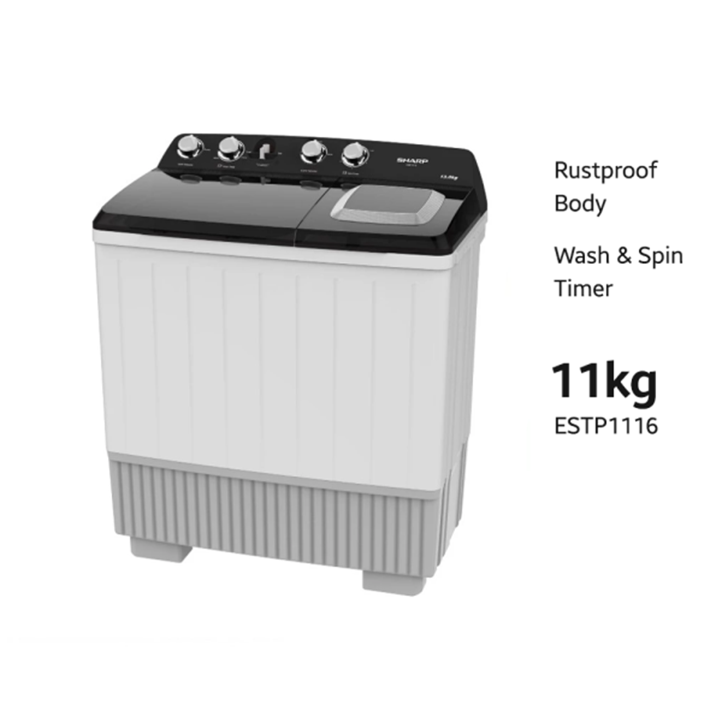 Sharp 11kg Semi-Auto Washing Machine (ESTP1116)