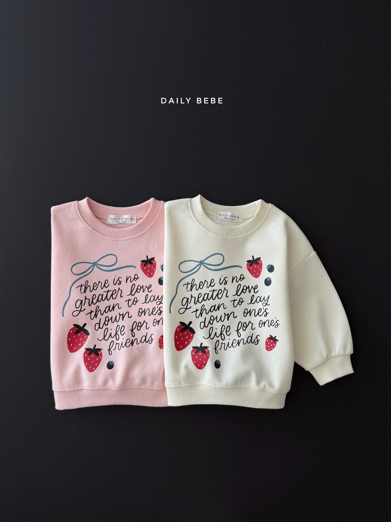 Dailybebe | Strawberry Ribbon Sweatshirt