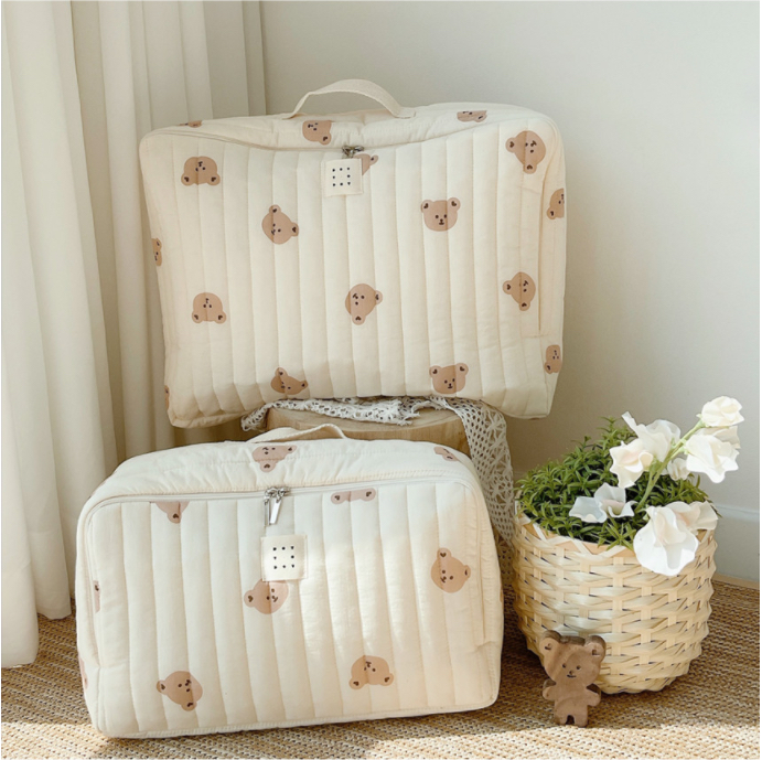 Dottodot 印花旅行包 (熊熊/橄欖)