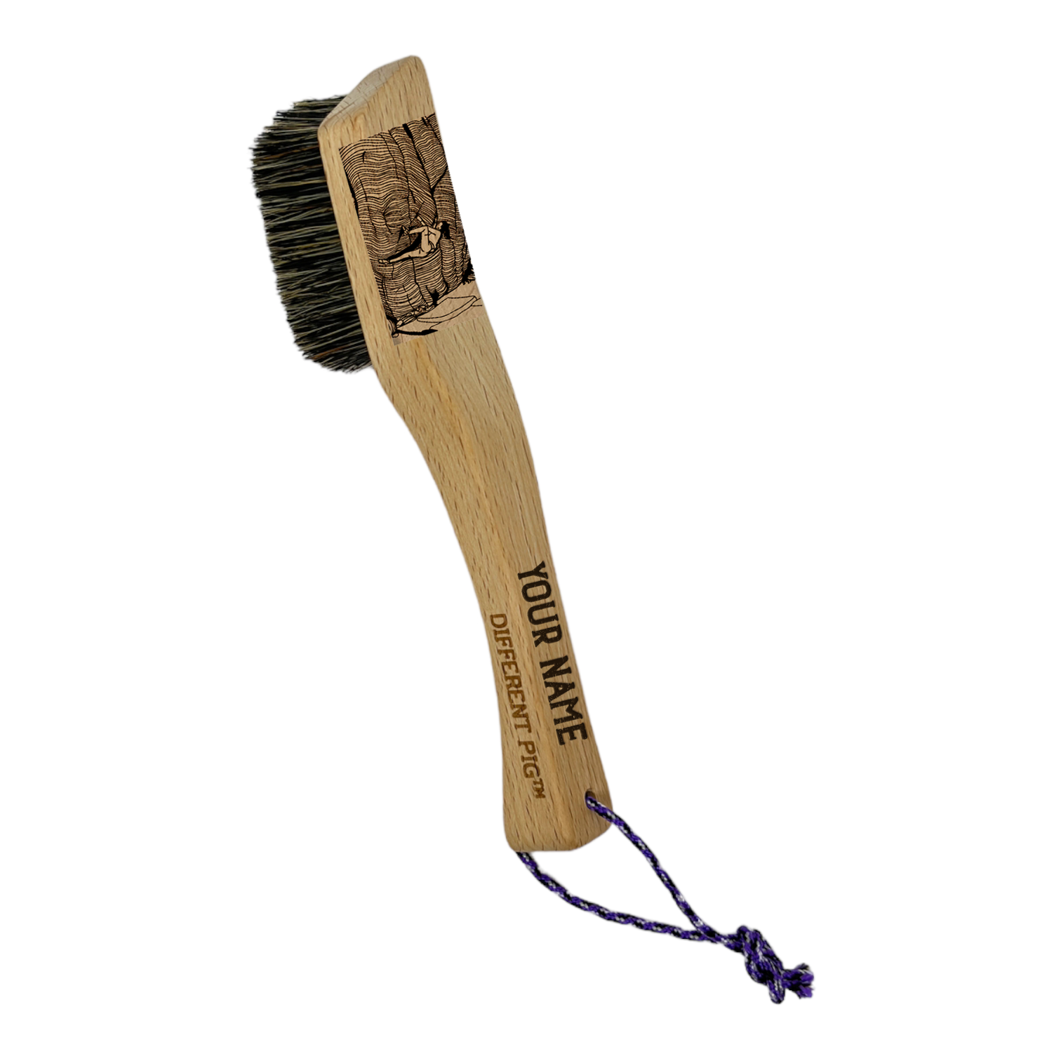 【來圖訂製】𝗗𝗜𝗙𝗙𝗘𝗥𝗘𝗡𝗧 𝗣𝗜𝗚™ OG brush with paracord fully customised by you 刻圖大豬攀岩掃