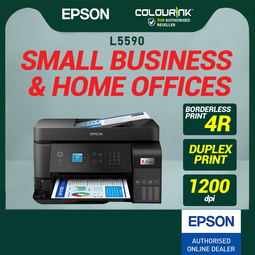 Epson EcoTank L5390 L5590 A4 Wi-Fi All-in-One Print Scan Copy Fax Refill Ink Tank Printer with ADF Scanner T920DW