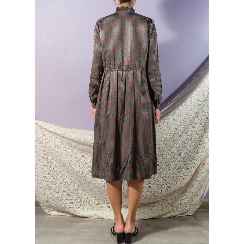 Vintage Japanese Elegant Pattern with Ruffle Trim Button-Up Day & Night Dress(MT1608-142)