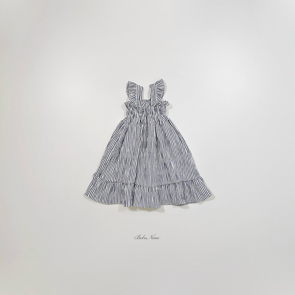 ☀️預訂 韓國直送☀️🇰🇷Bebenine兩色條紋荷葉邊吊帶連身裙