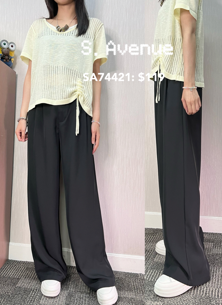 SA74421: 🩷推介前有鈕後橡筋腰靚料直筒西褲