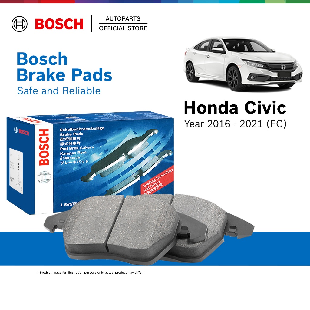 Bosch Front Brake Pads for Honda Civic FC TEA TBA 10th Gen 1.8 1.5 VTEC Turbo (2016 - 2021), CRV S9A 0986424809