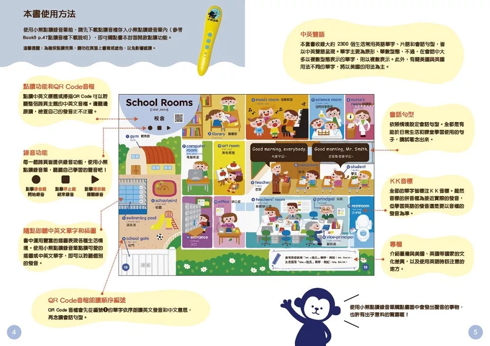 🔸預購貨品🔸 [小熊點讀系列] 英語單字圖鑑繪本：情境學習常用單字、片語和會話句型Best English Picture Book for Kids（全套5冊，附中英雙語QR code音檔）
