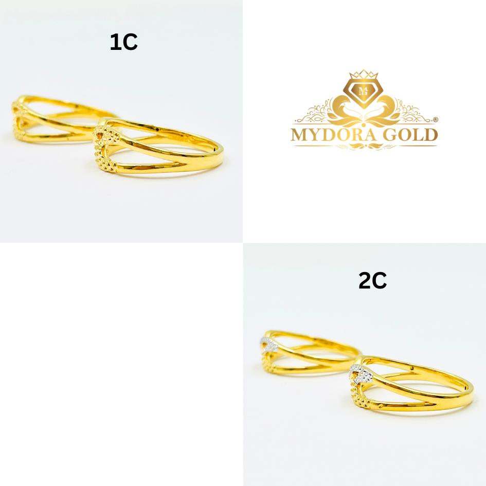 MYDORA Cincin Mask Double Cross Line (5G) l EMAS 916/22K