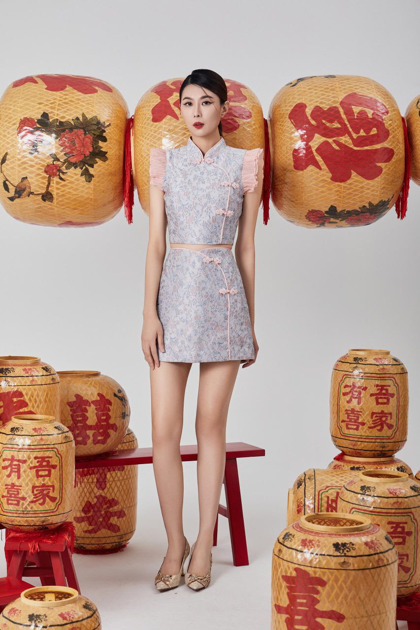 荷叶袖旗袍上衣 2637