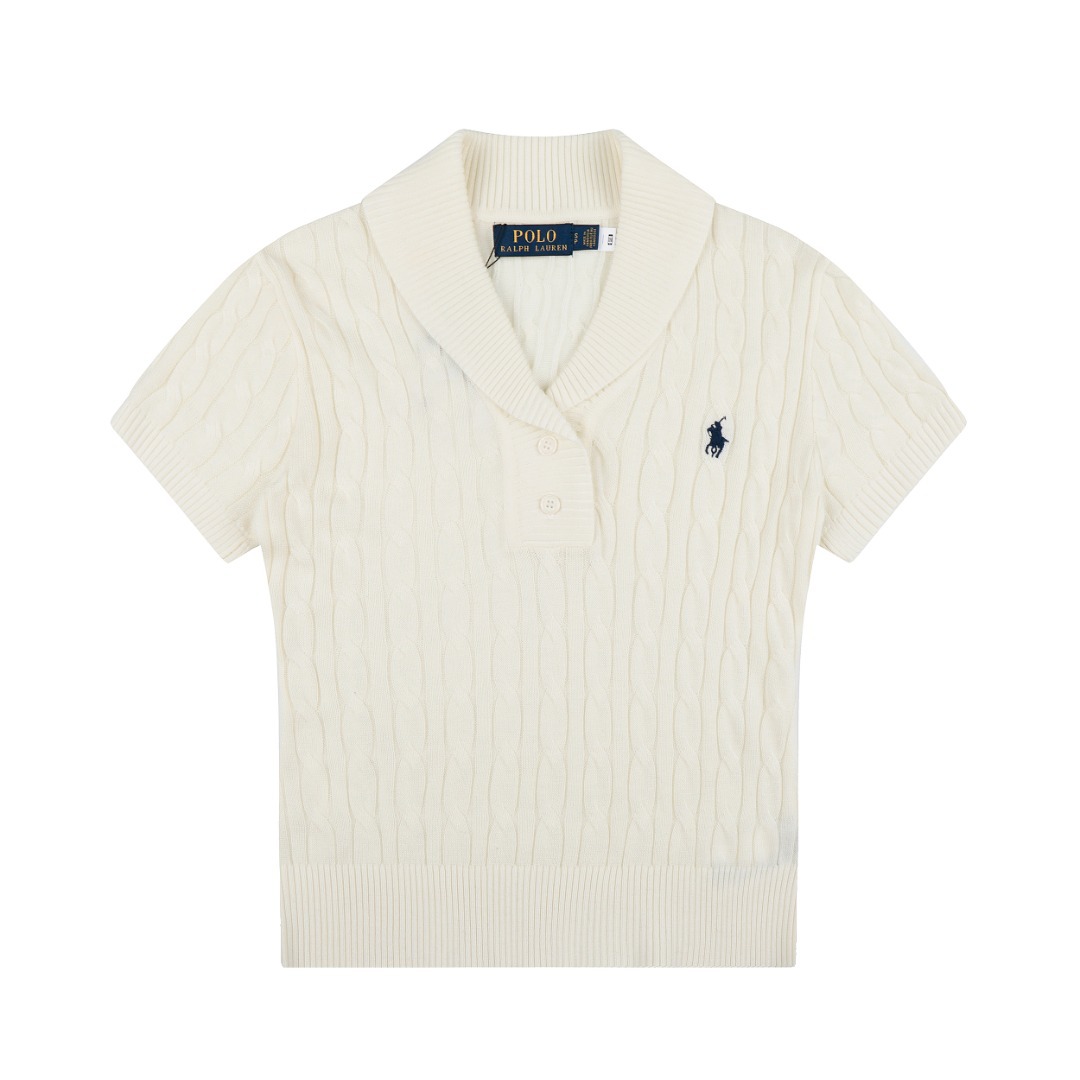 預訂 RL Polo 小馬刺繡麻花針織短袖棉衫 