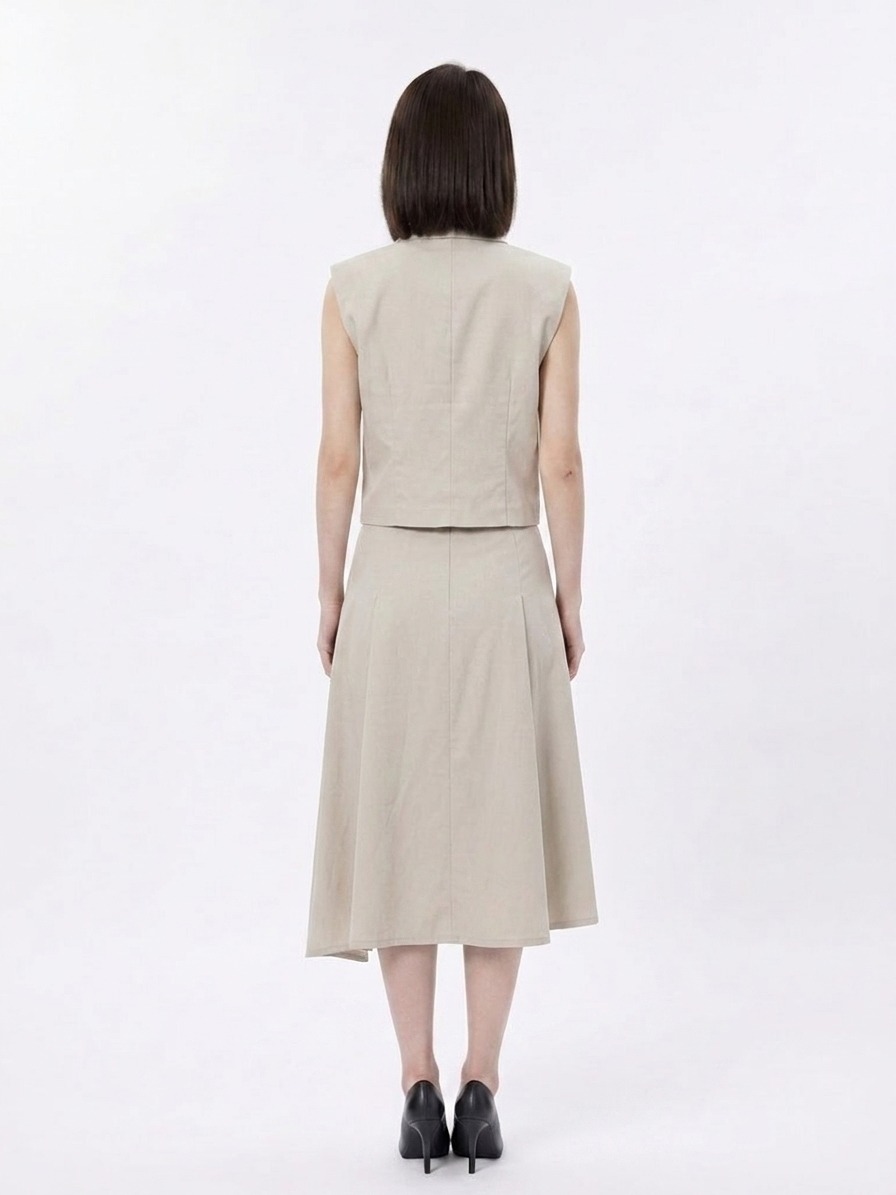 1879BS Elara Tailored Asymmetric Midi Dress