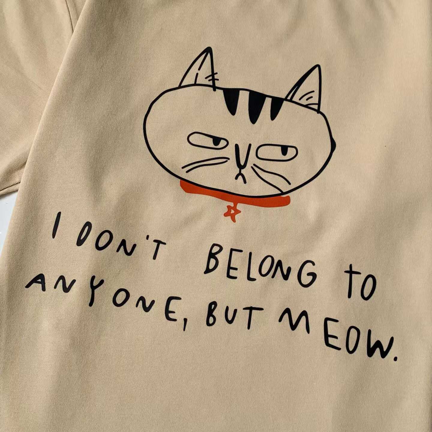 預訂 貓咪MEOW圖案短袖Tee [貨號26A548]