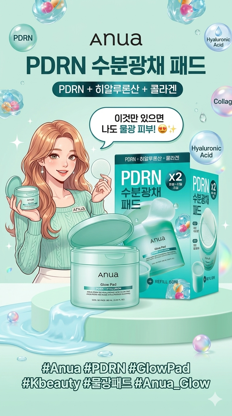 Anua PDRN + 透明質酸水潤光感抗皺+補水+去角質保濕棉片（兩件組）