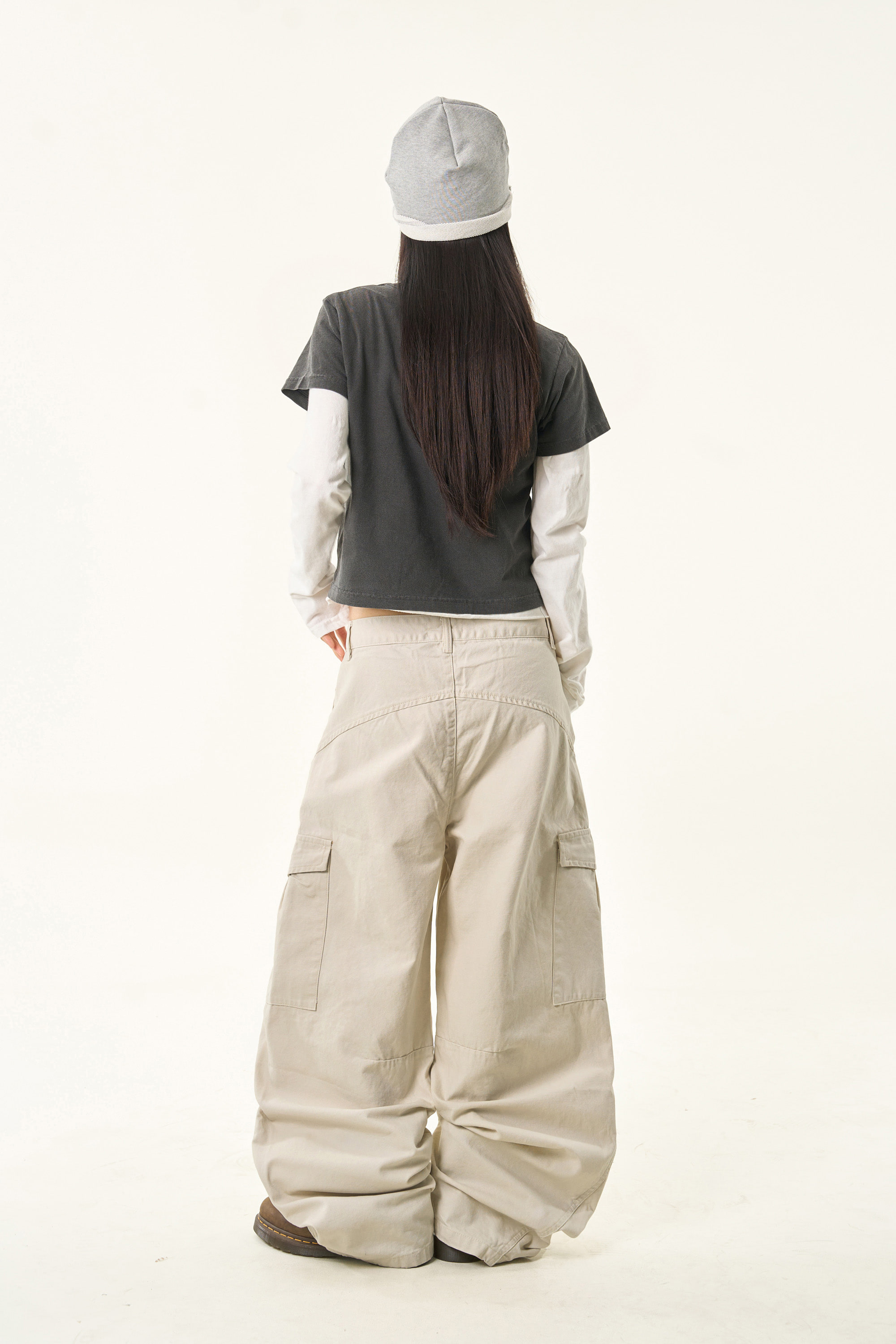 Cotton Wide-Leg Cargo Pants