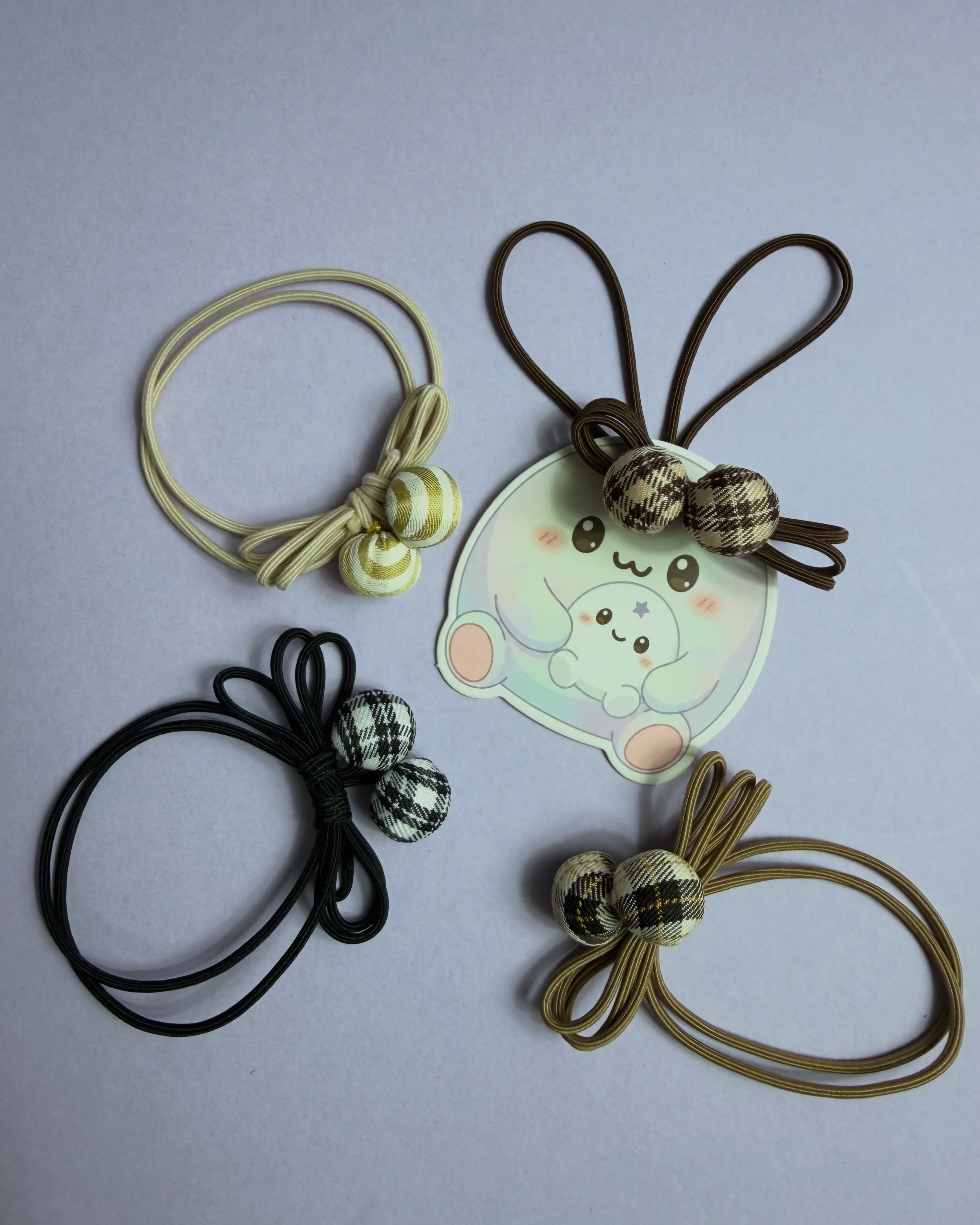格紋波波橡筋圈套裝4pcs/set
