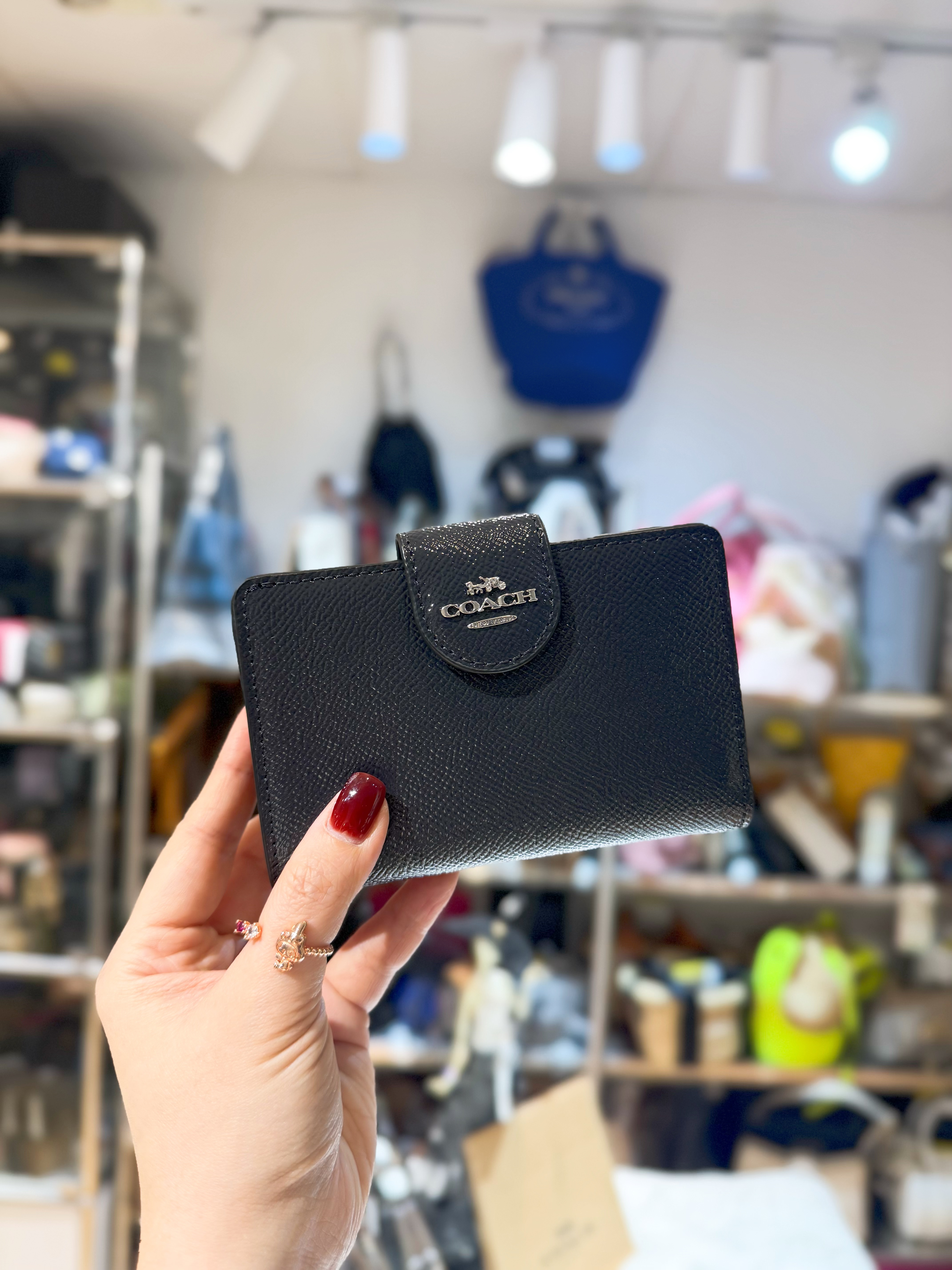 Coach medium wallet pat/navy/s