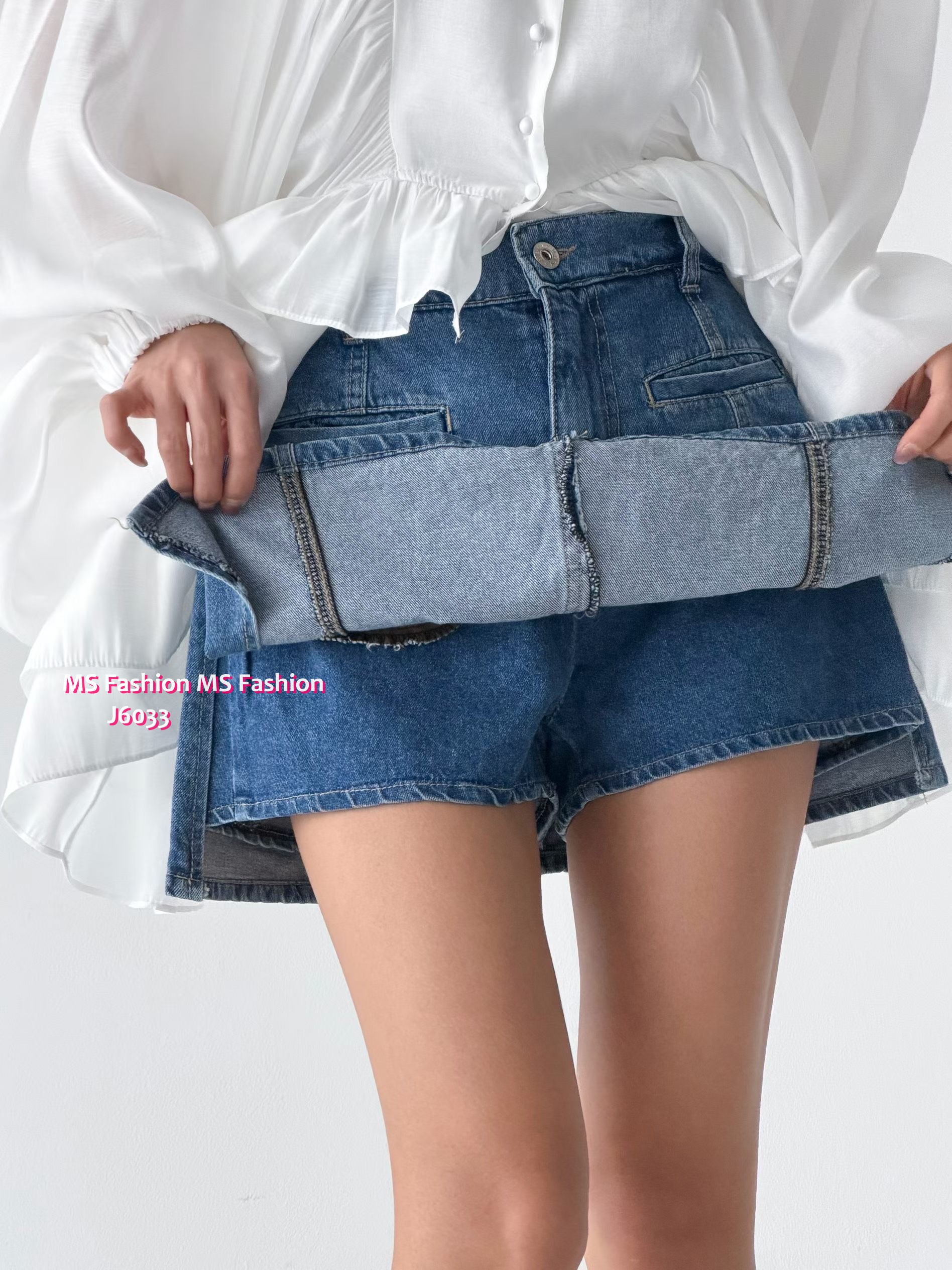 J6033 韓國🇰🇷型格側開叉牛仔裙褲