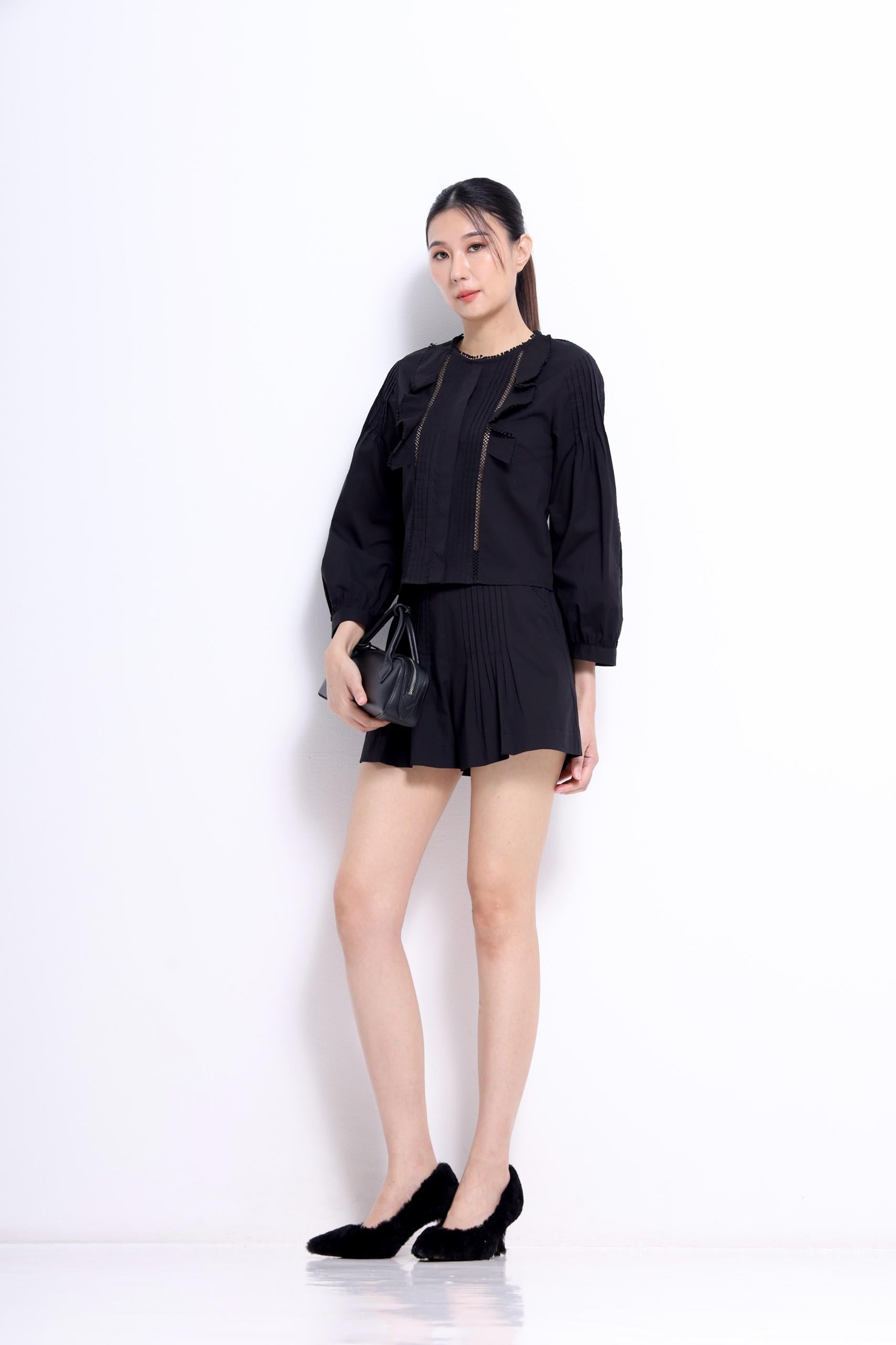 CB1650 French Pleated High-Waisted Skirt