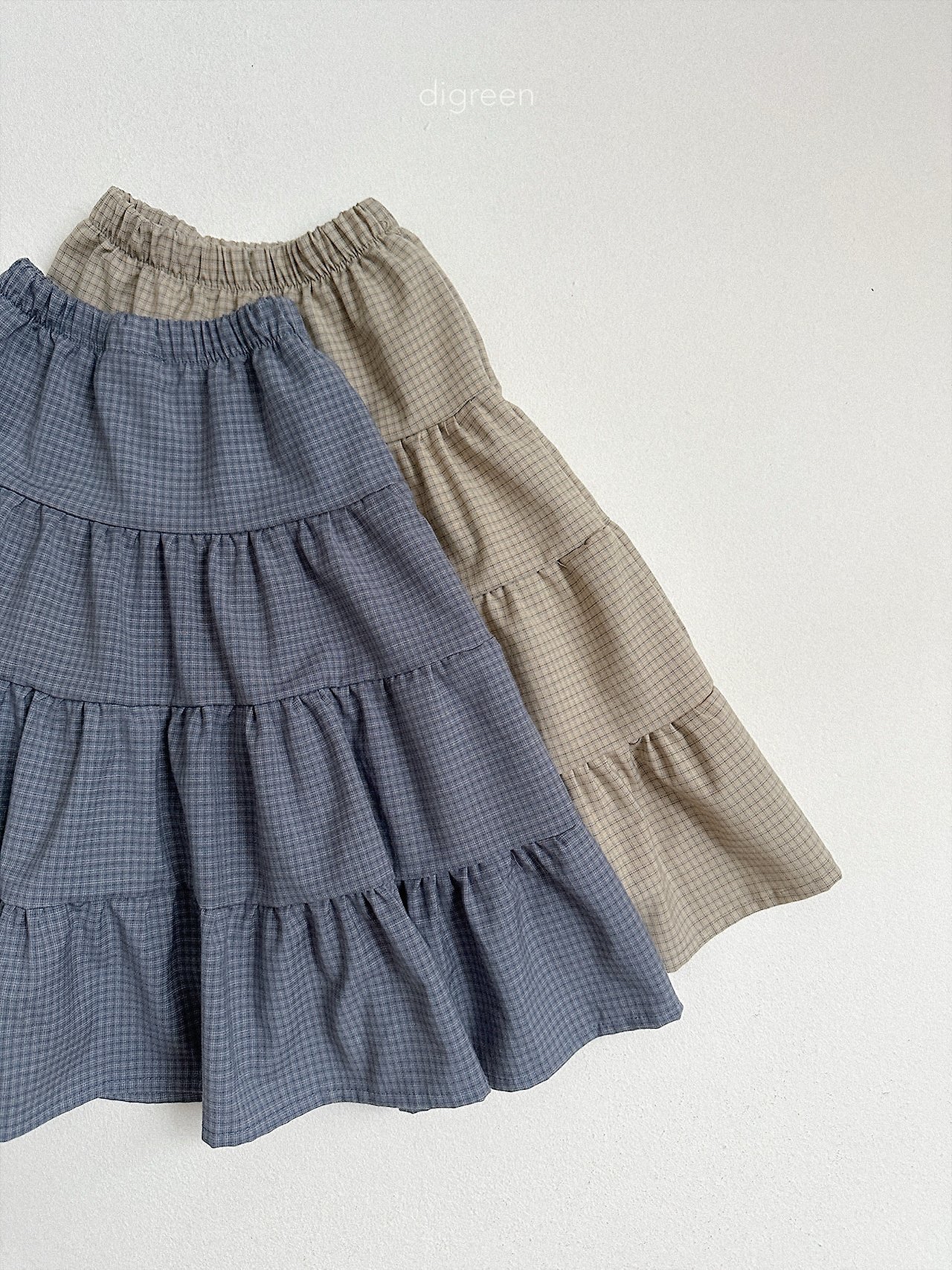Digreen | check ruffle skirt 