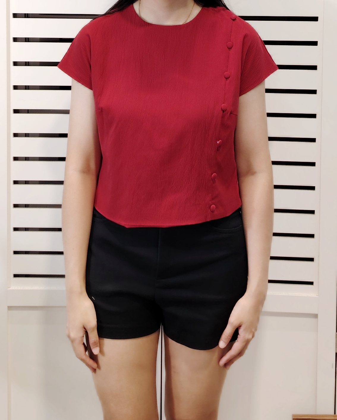 25008 Solid Over Shoulder Blouse