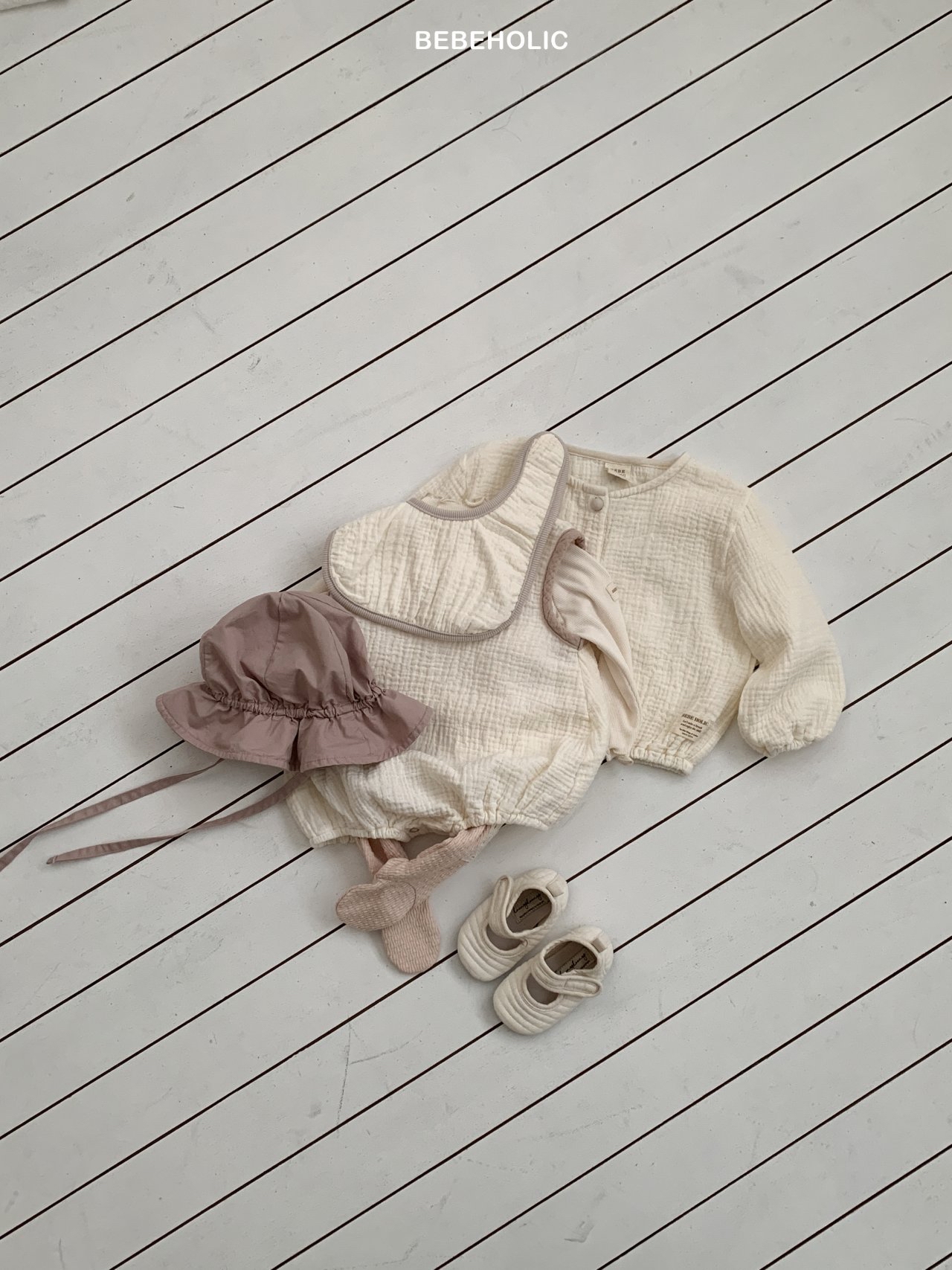 🌸預訂 韓國直送🌸🇰🇷BEBEHOLIC三色背心包屁衣/圍兜/開襟外套