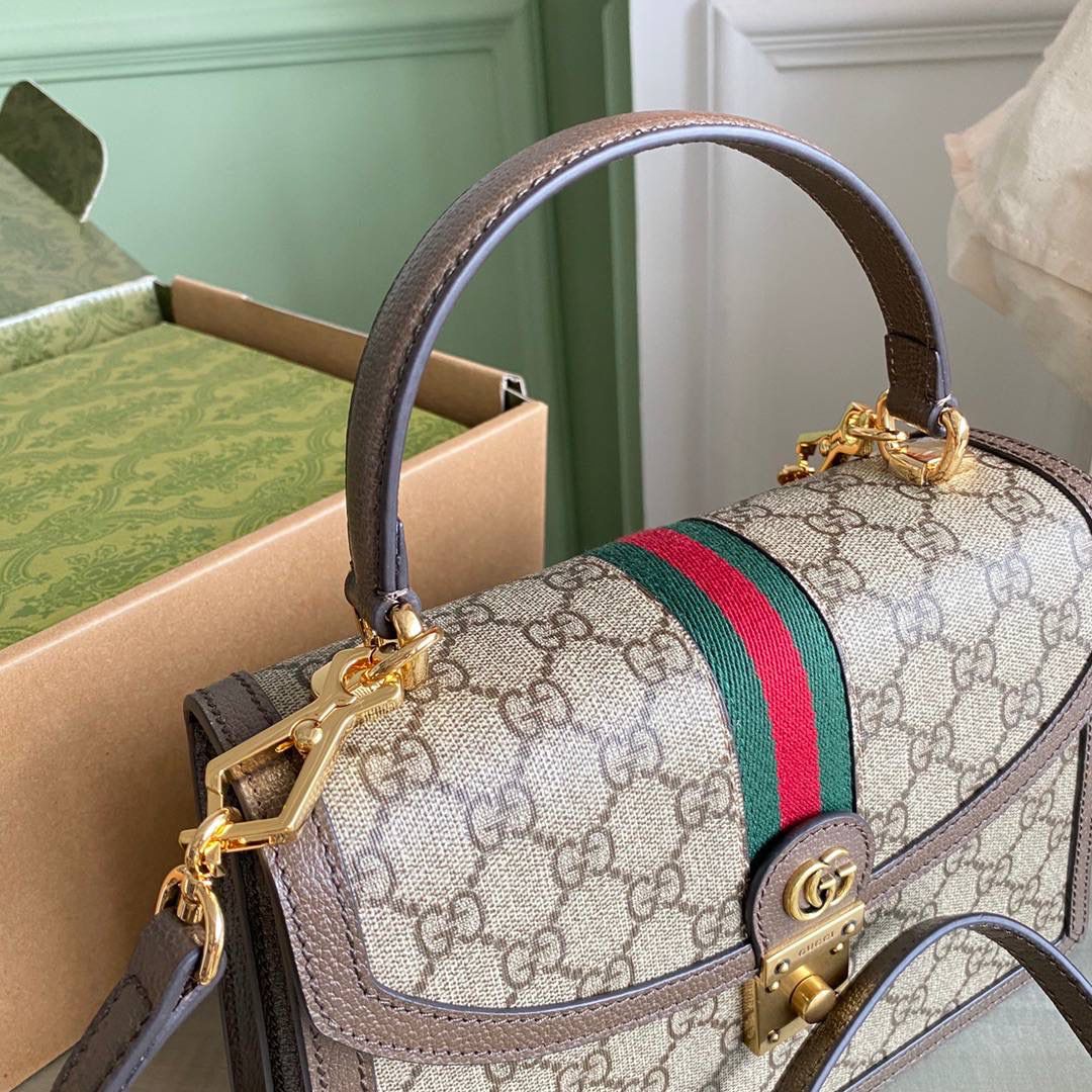 👜G651055:尺寸：25x17.5x7cm，这款小号Ophidia手提包采用经典配色，老花确实很好看很百搭～～🎉可肩背、可手提、可斜挎多种背法更实用