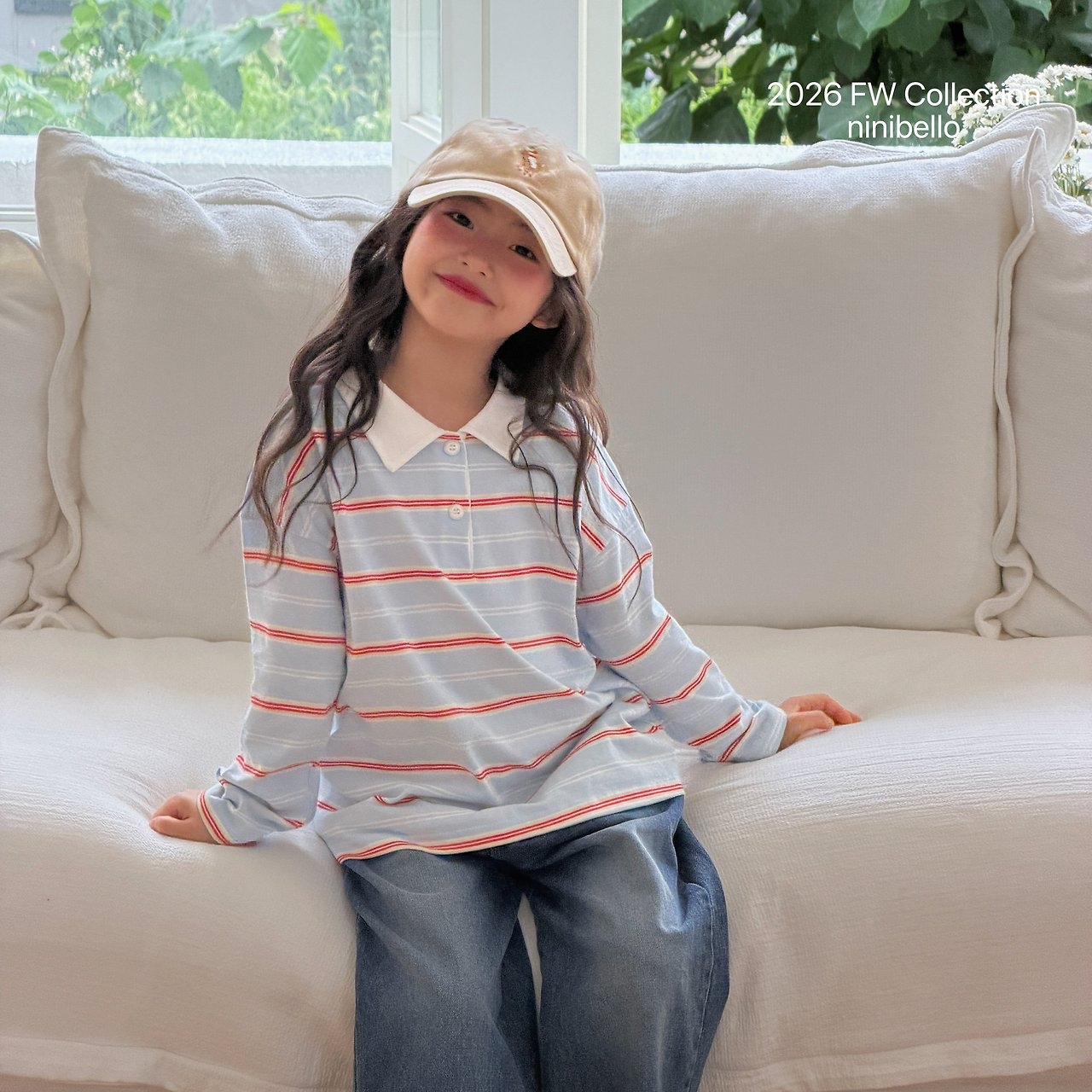 Ninibello | Milky Stripe Collar T-shirt (親子裝)  