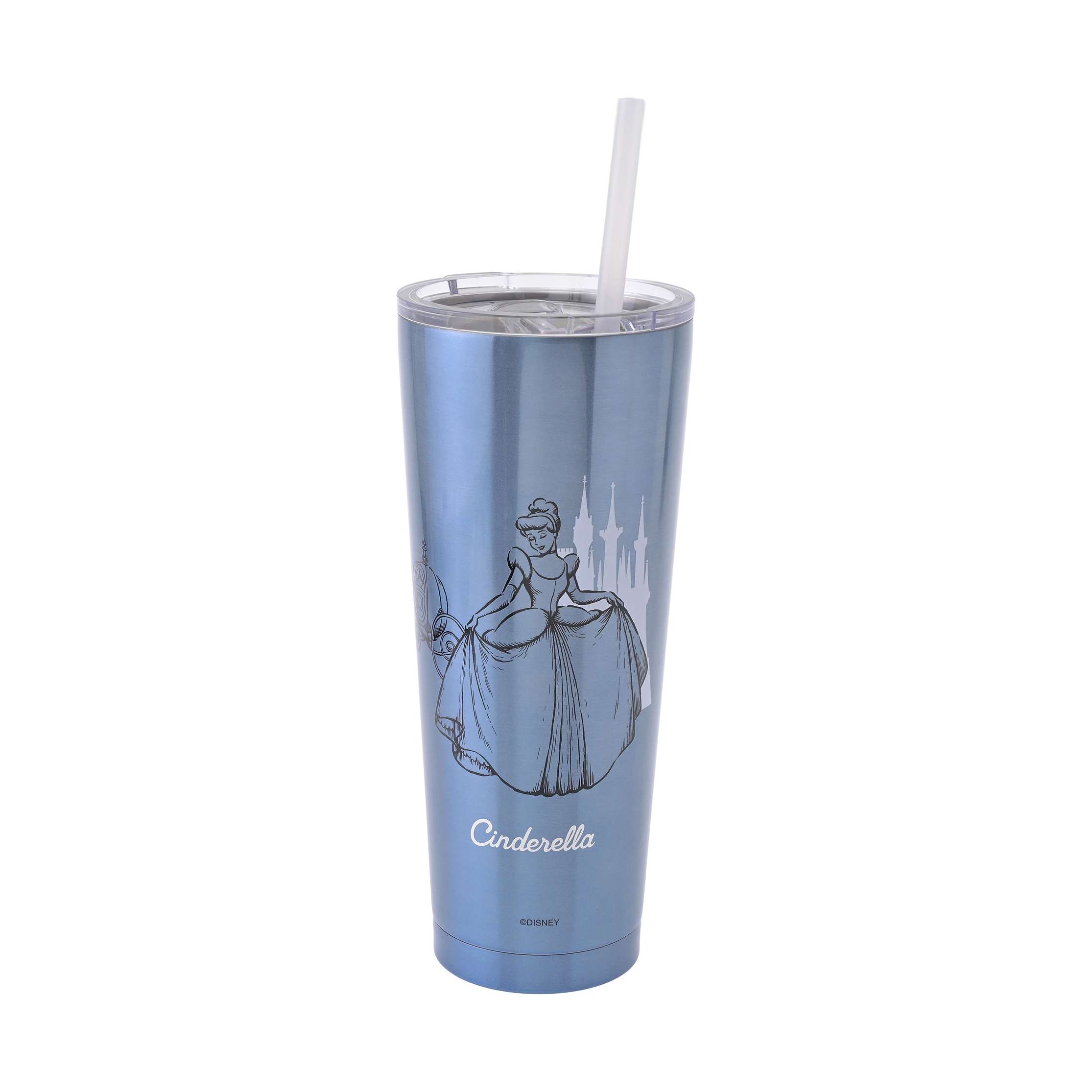 🎀【預訂】Disney 公主不鏽連吸管杯 750ml - Cinderella