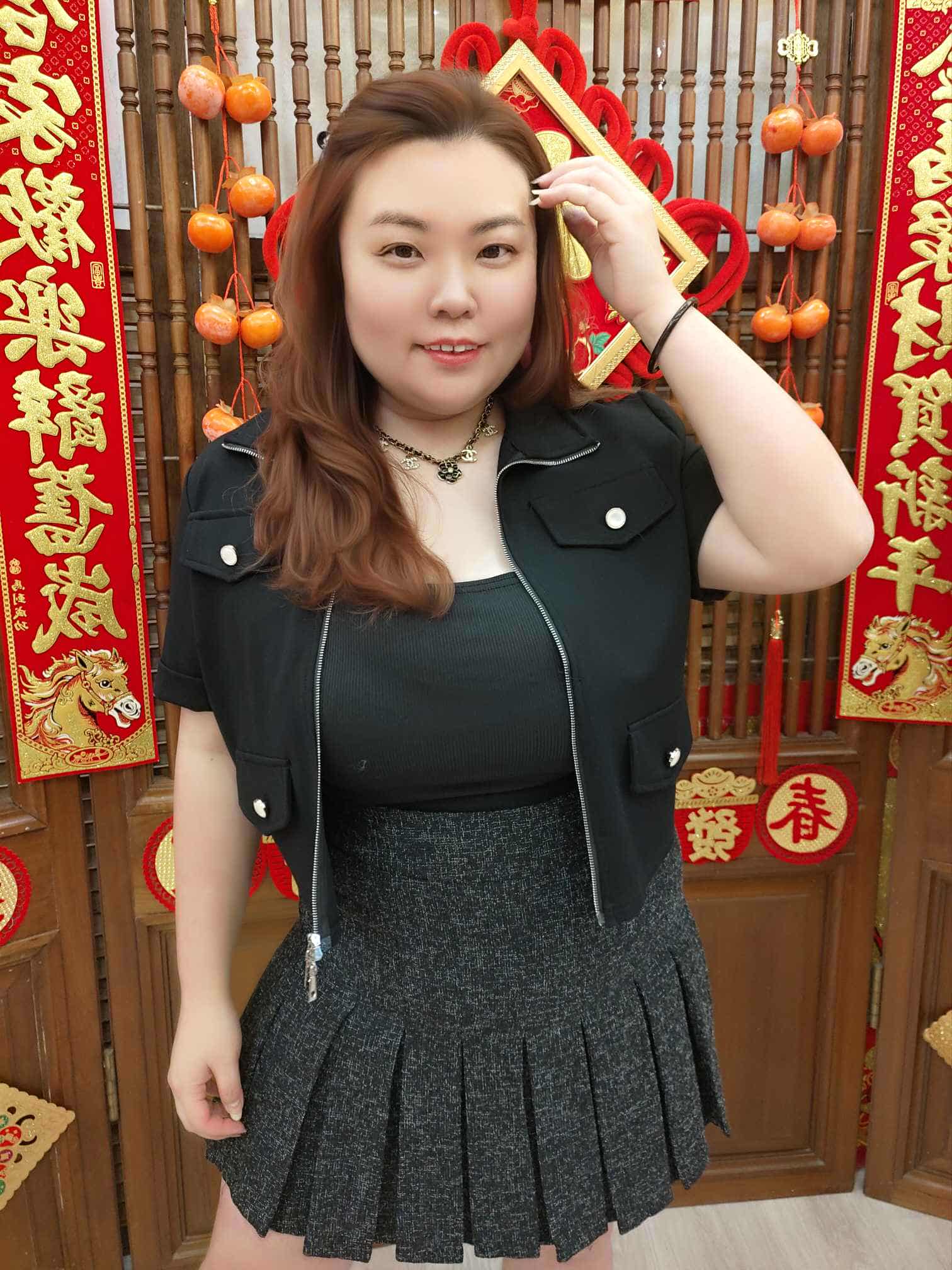 NFD04 TW#3858-1 毛呢百褶裤裙