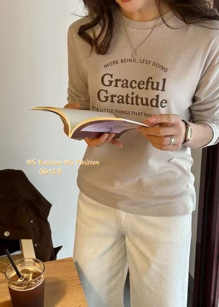 G6122/G6123 韓國🇰🇷靚料字母長袖tee